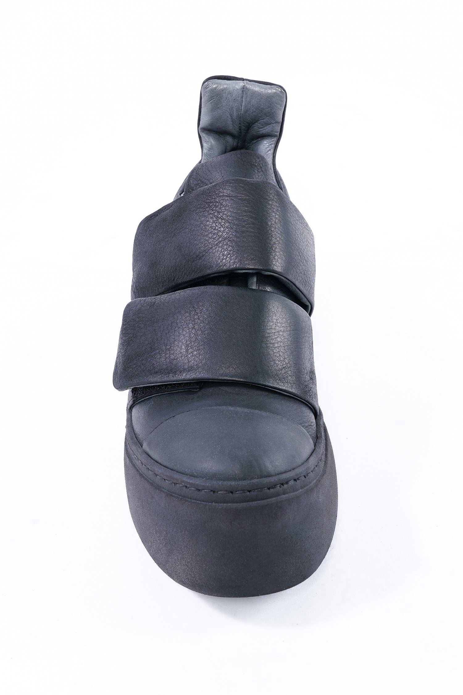 Platform leather sneakers - black - 4161