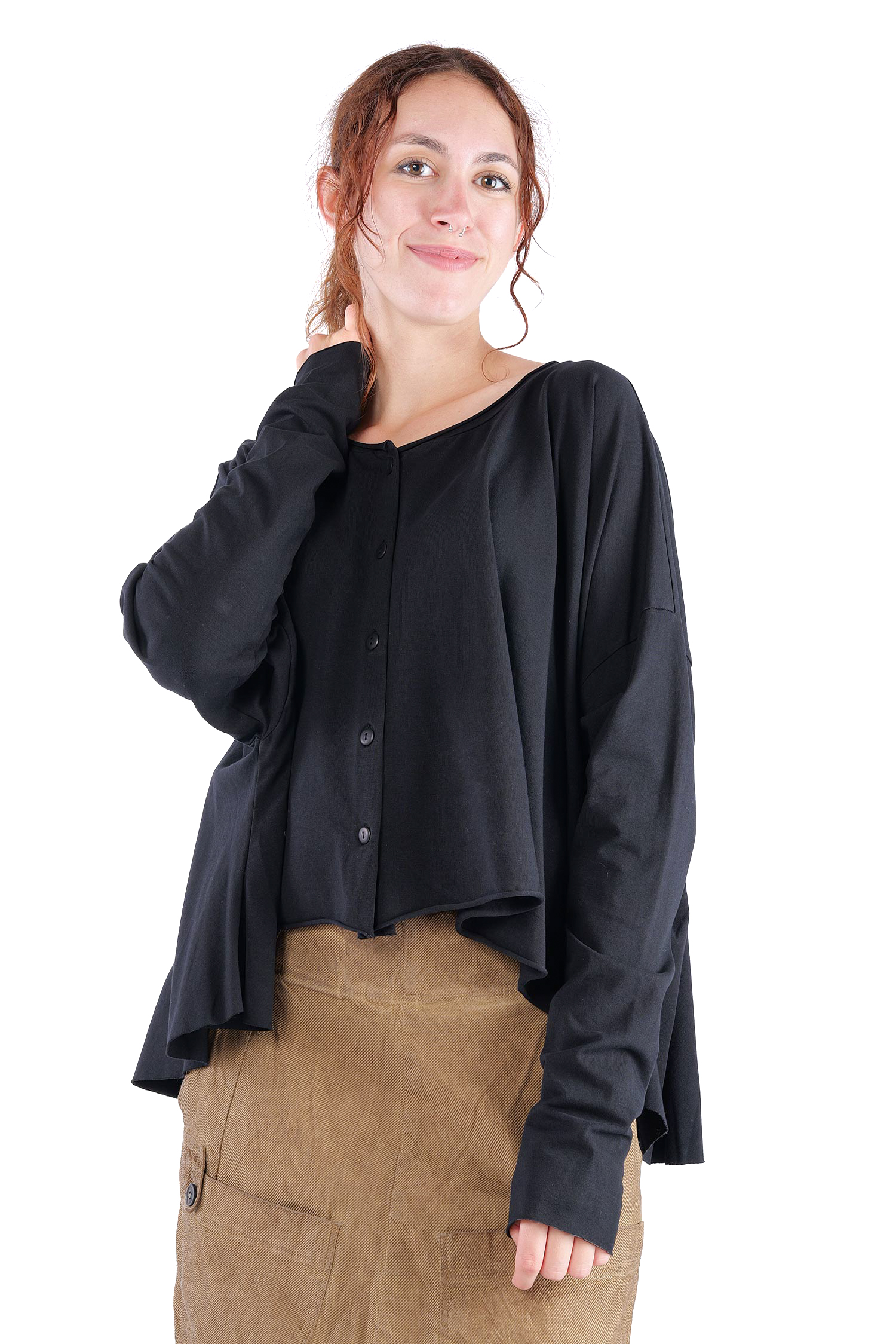 Oversize Jersey Jacke - Schwarz - Soulviel
