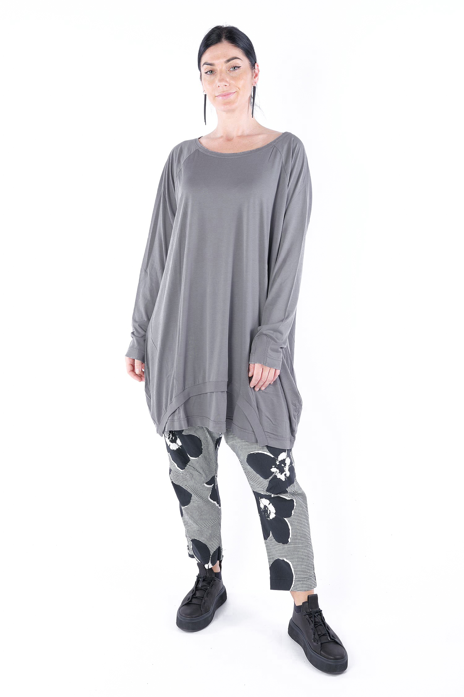 Tulip jersey tunic - Dark grey - 2253260904