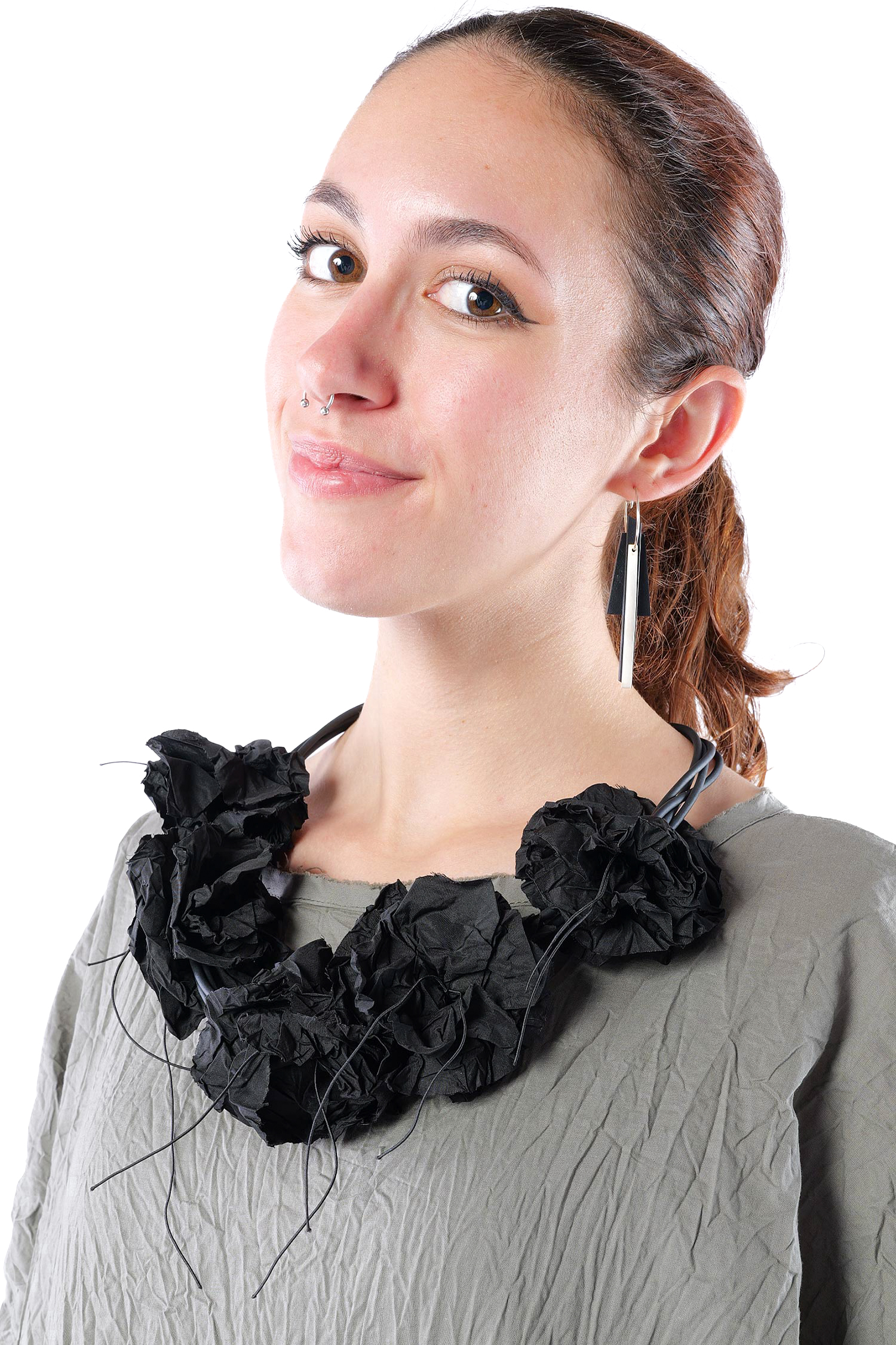Blüten Kette - Schwarz - A.Mio