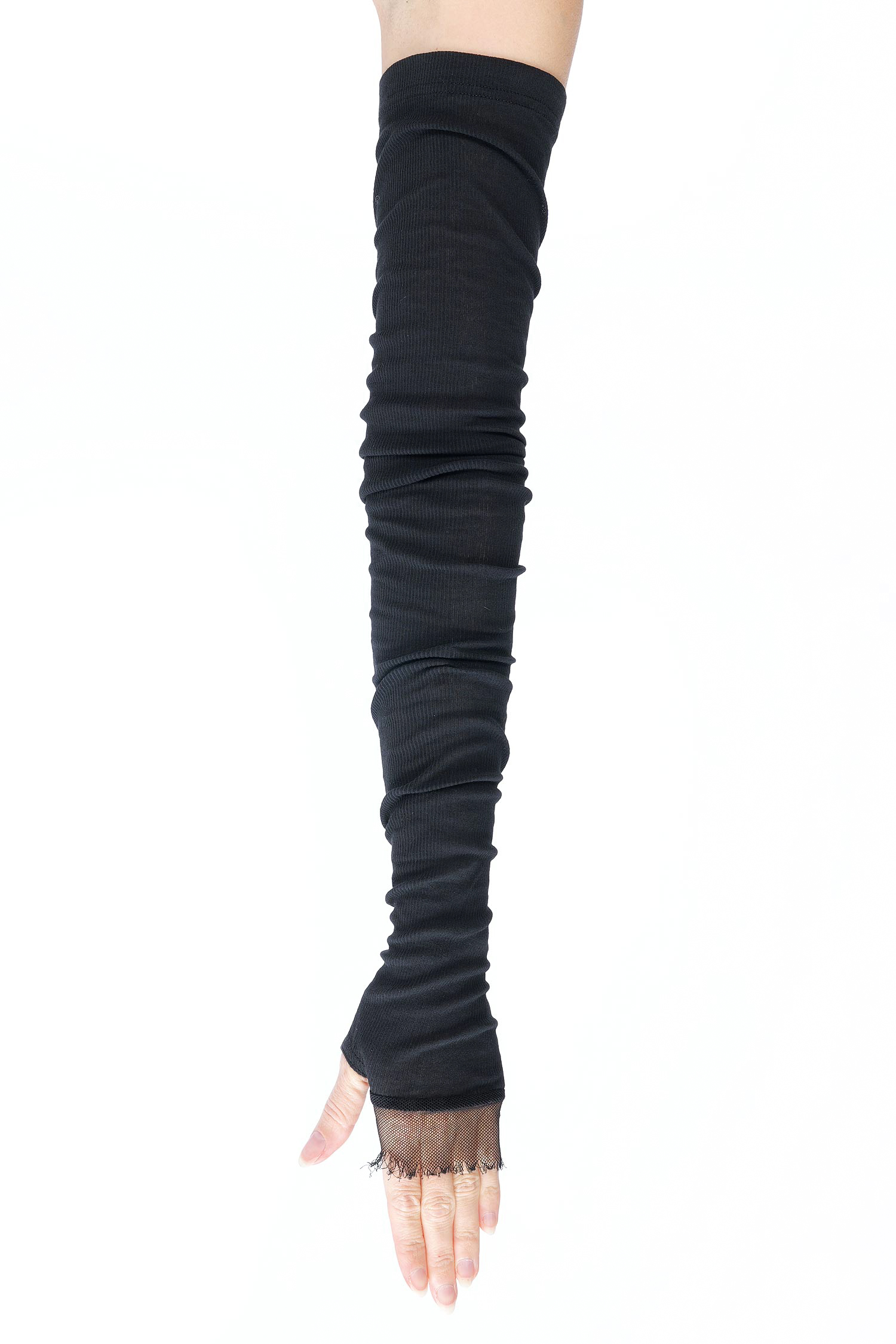 Lange Stulpen mit Tüll - Schwarz - 2262343108