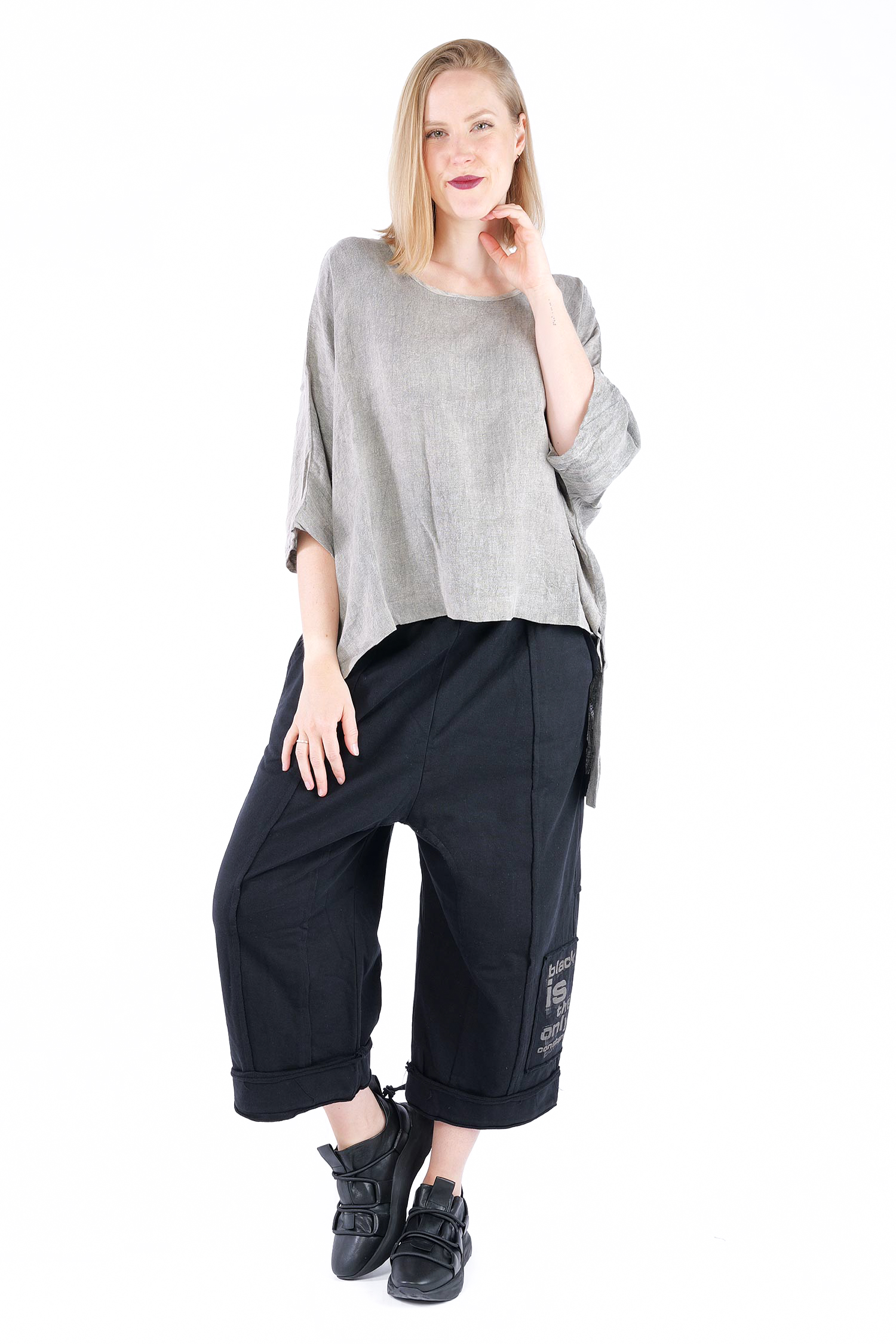 Leinen Shirt - Grey Stone-washed - Curie