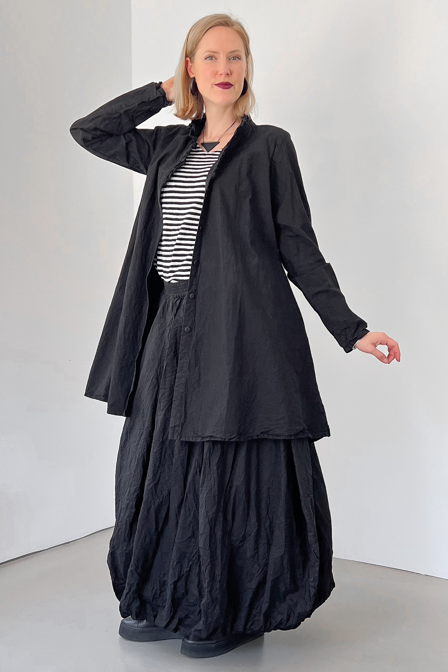 Baumwoll-Bluse - Schwarz - Jewerist