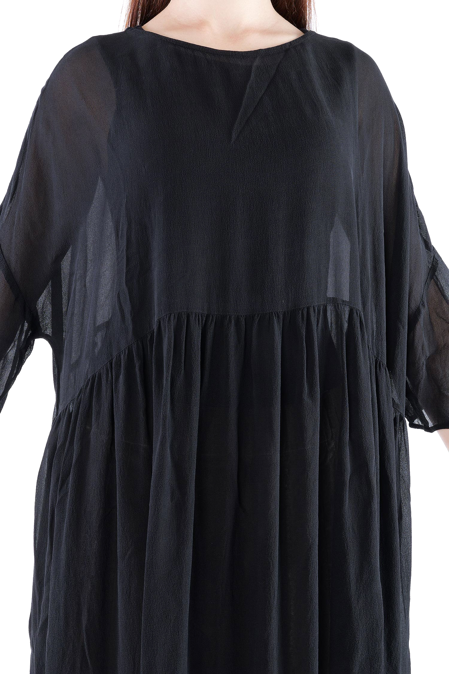 Oversize Seidenkleid - Schwarz - Meinsein