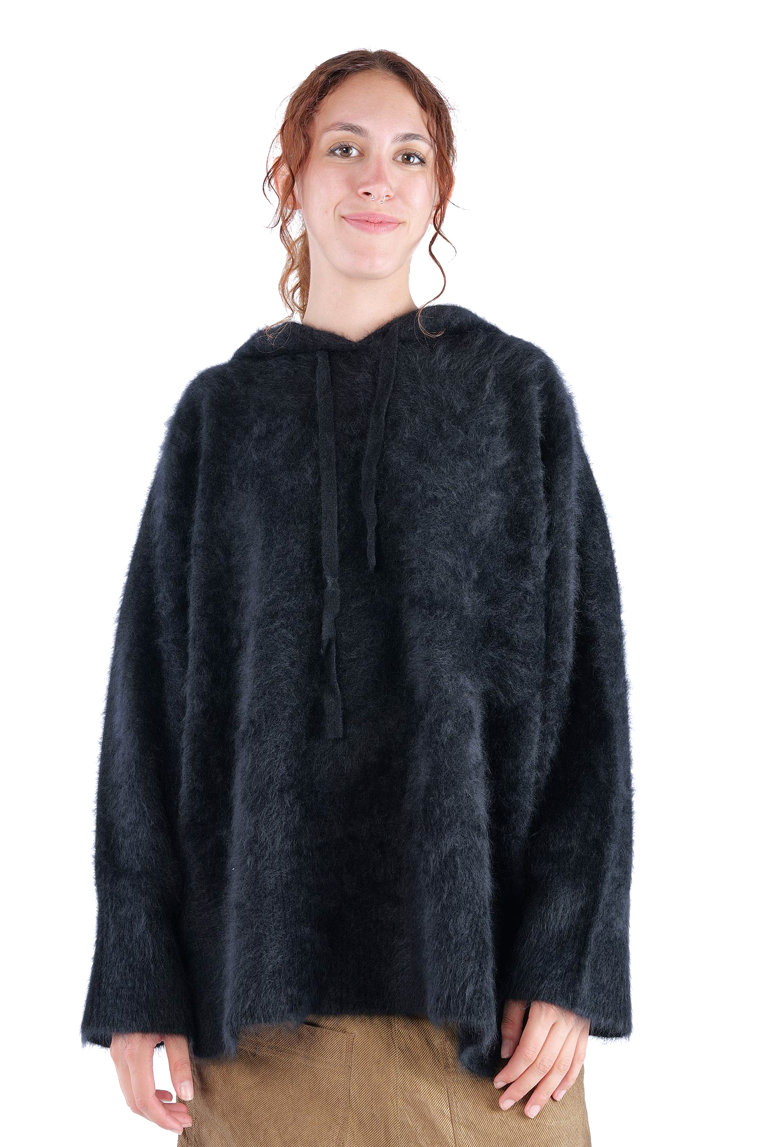 Flauschiger Kaschmir Hoodie - Night - 26132