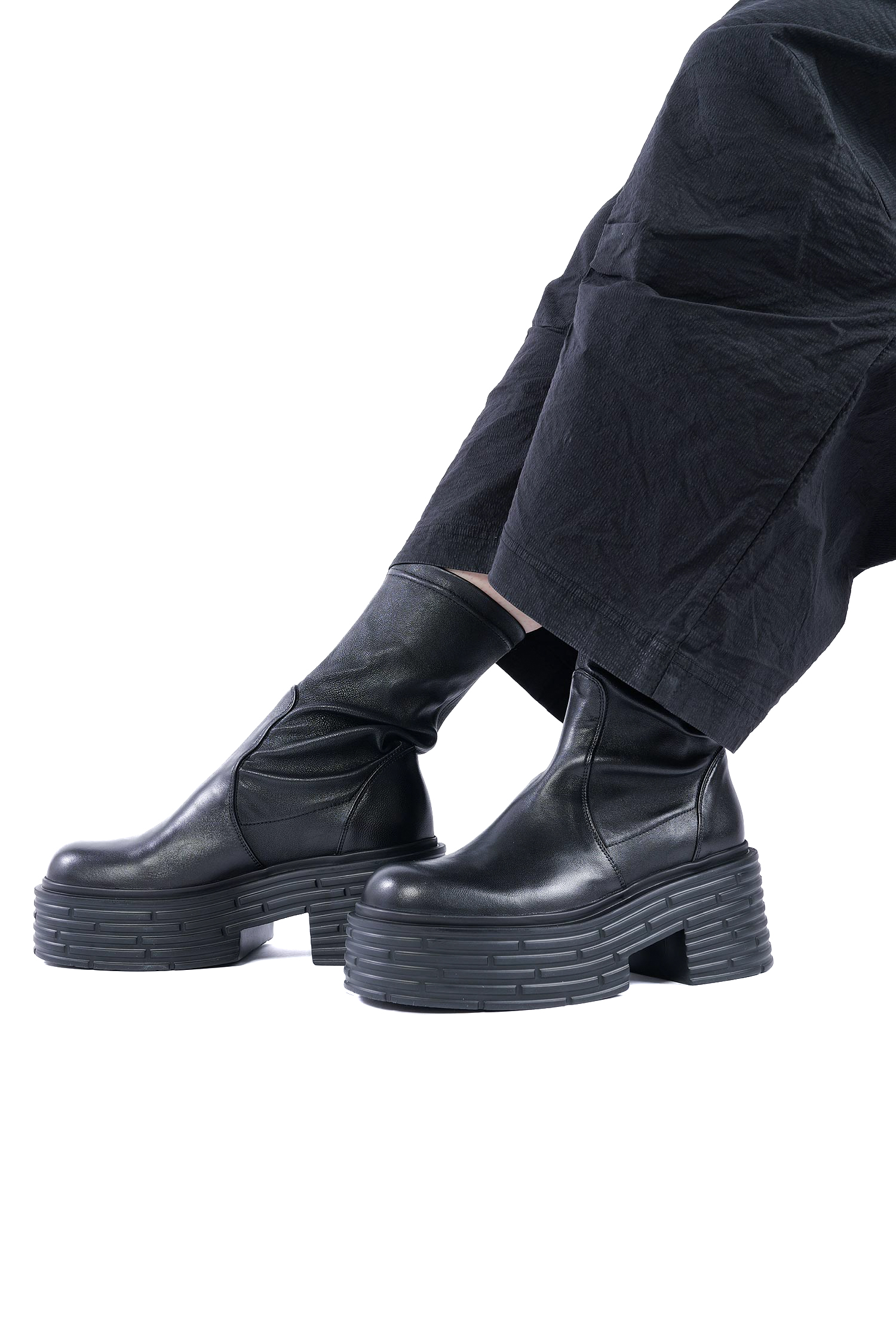 Stretch Stiefelette - Schwarz - Lignes Stretch