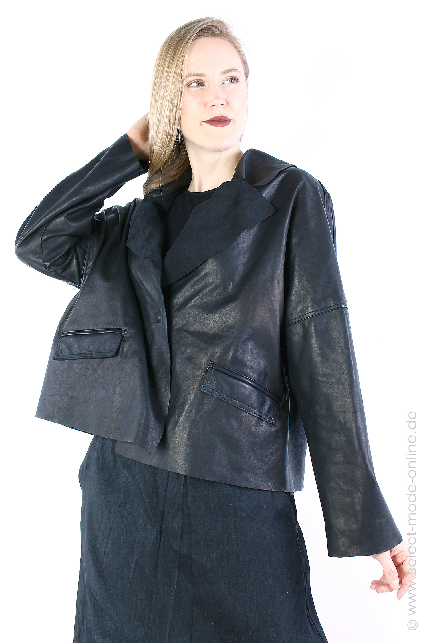 RUNDHOLZ - Lederjacke - Schwarz - 1241481107 