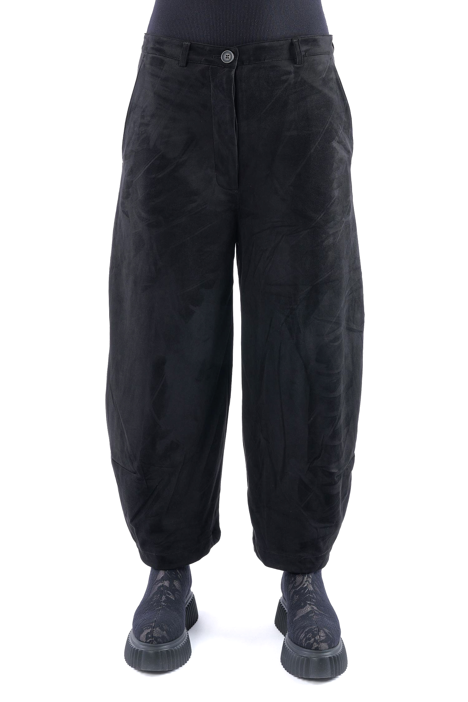 Velour-Optik Hose - Schwarz - 2263300111