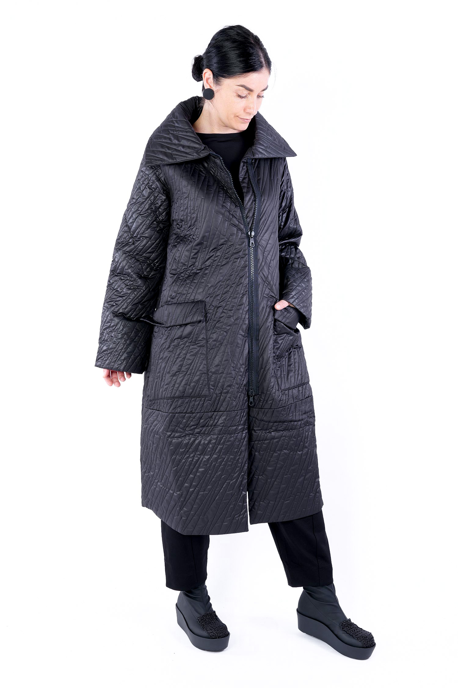 Tulpiger Wintermantel - Schwarz - W25-05