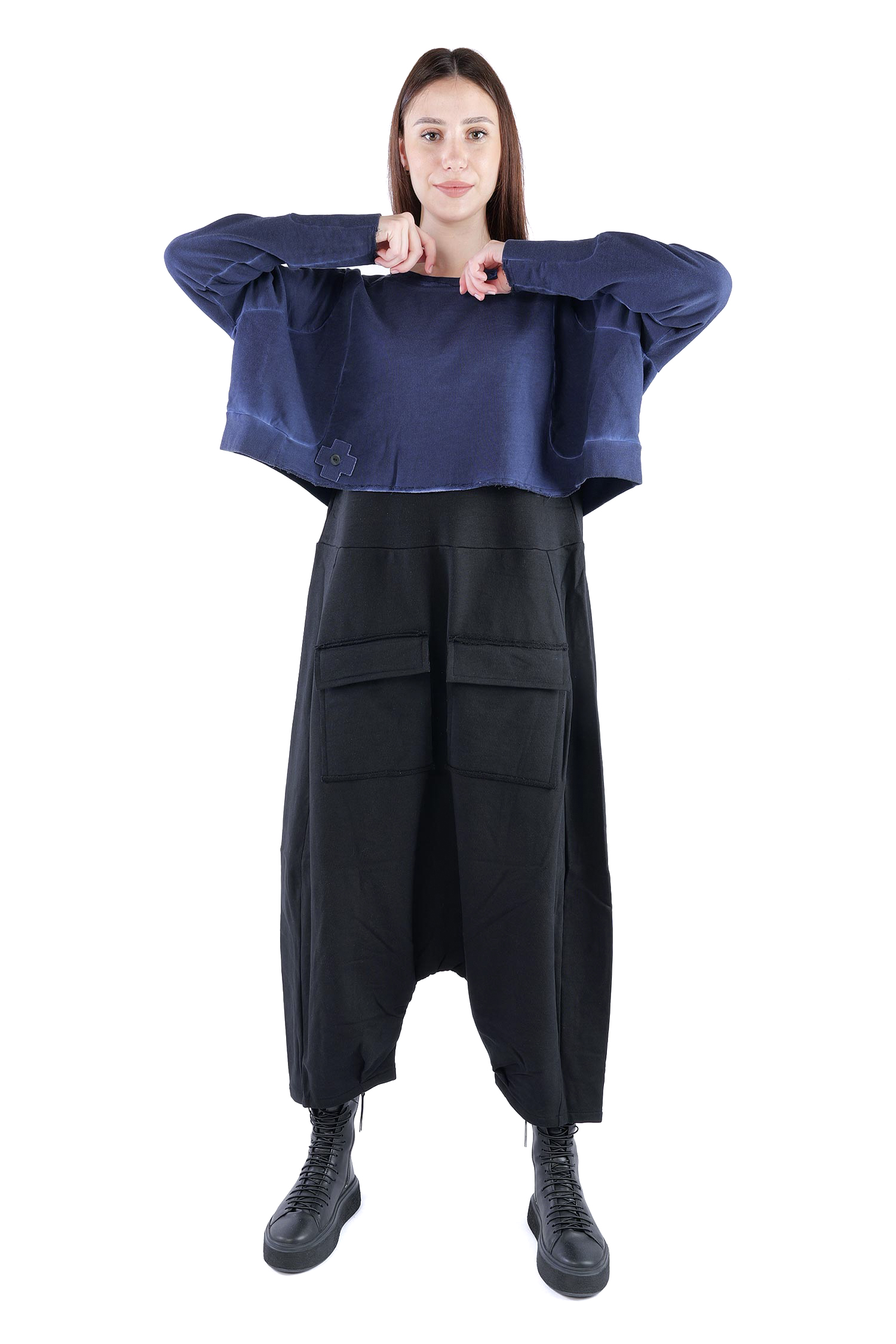 Kurzer Sweatpullover - Ocean print - 2137