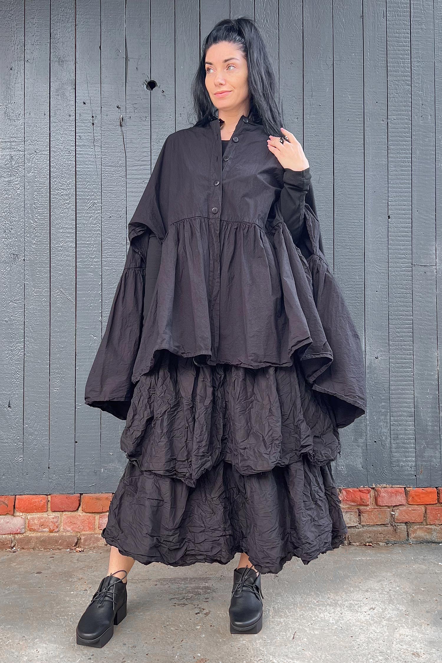 Multi-layered skirt - Black - Elorganza