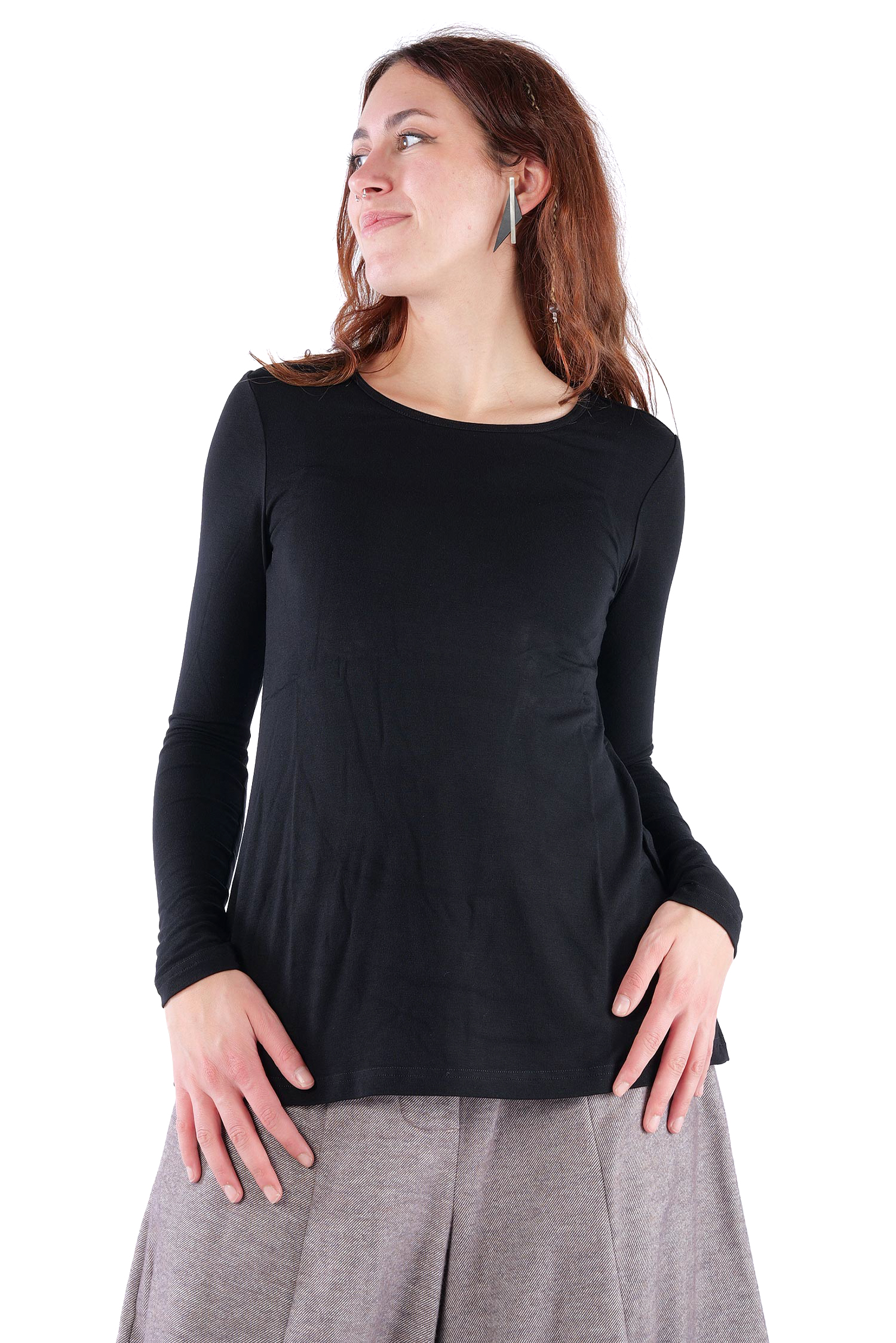 Weiches Longsleeve  - Schwarz - 4602