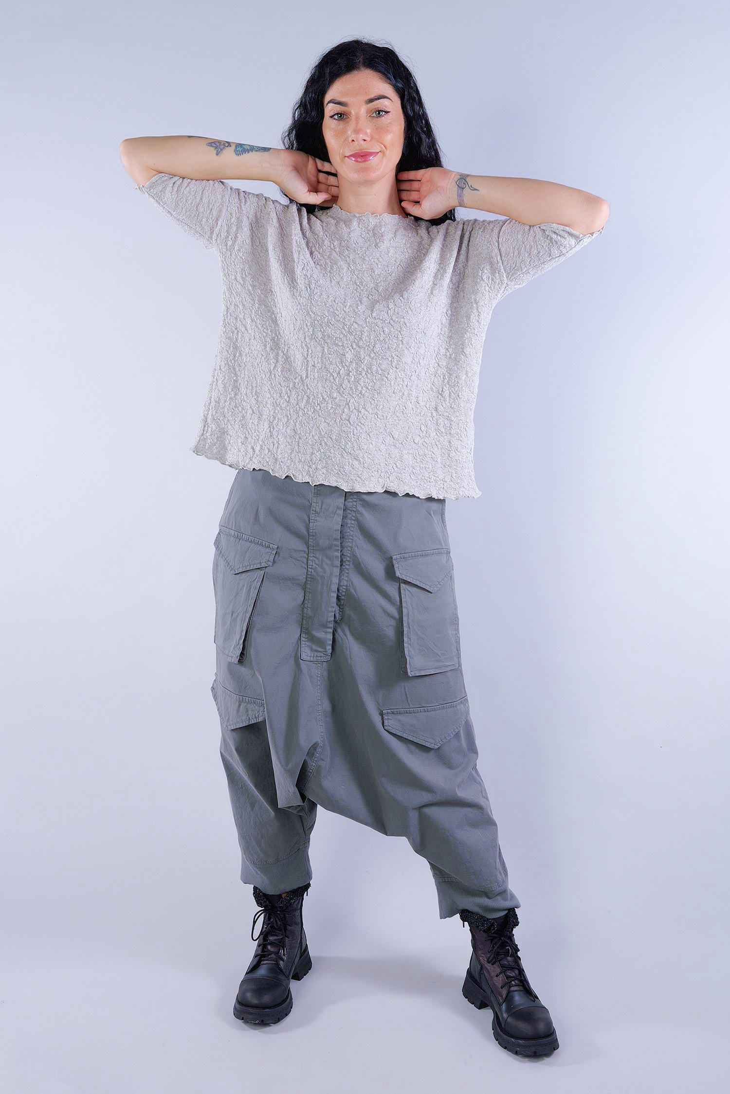 Oversize pullover - Dawn grey melange - 4506