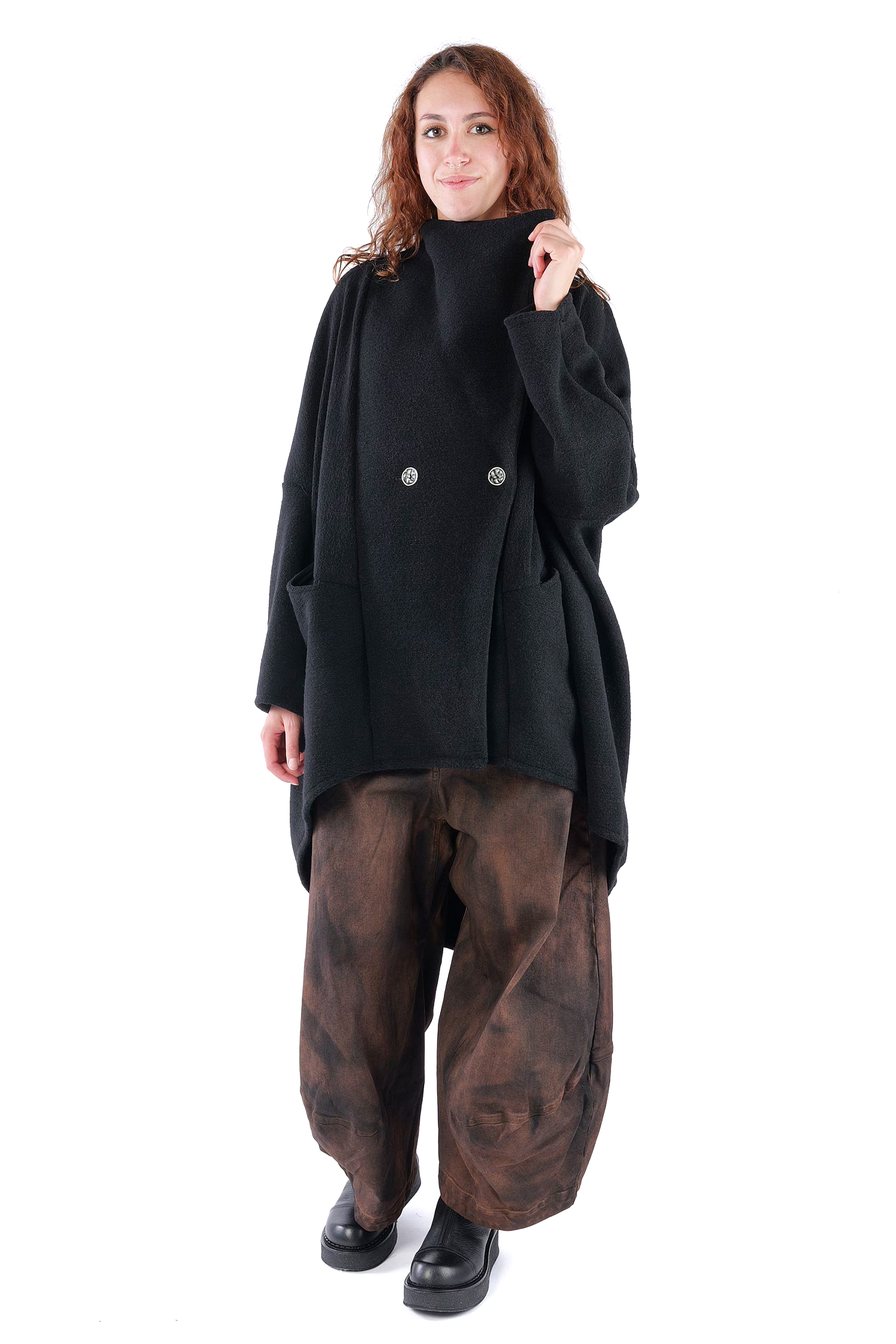 Oversize Mantel - Schwarz - S490