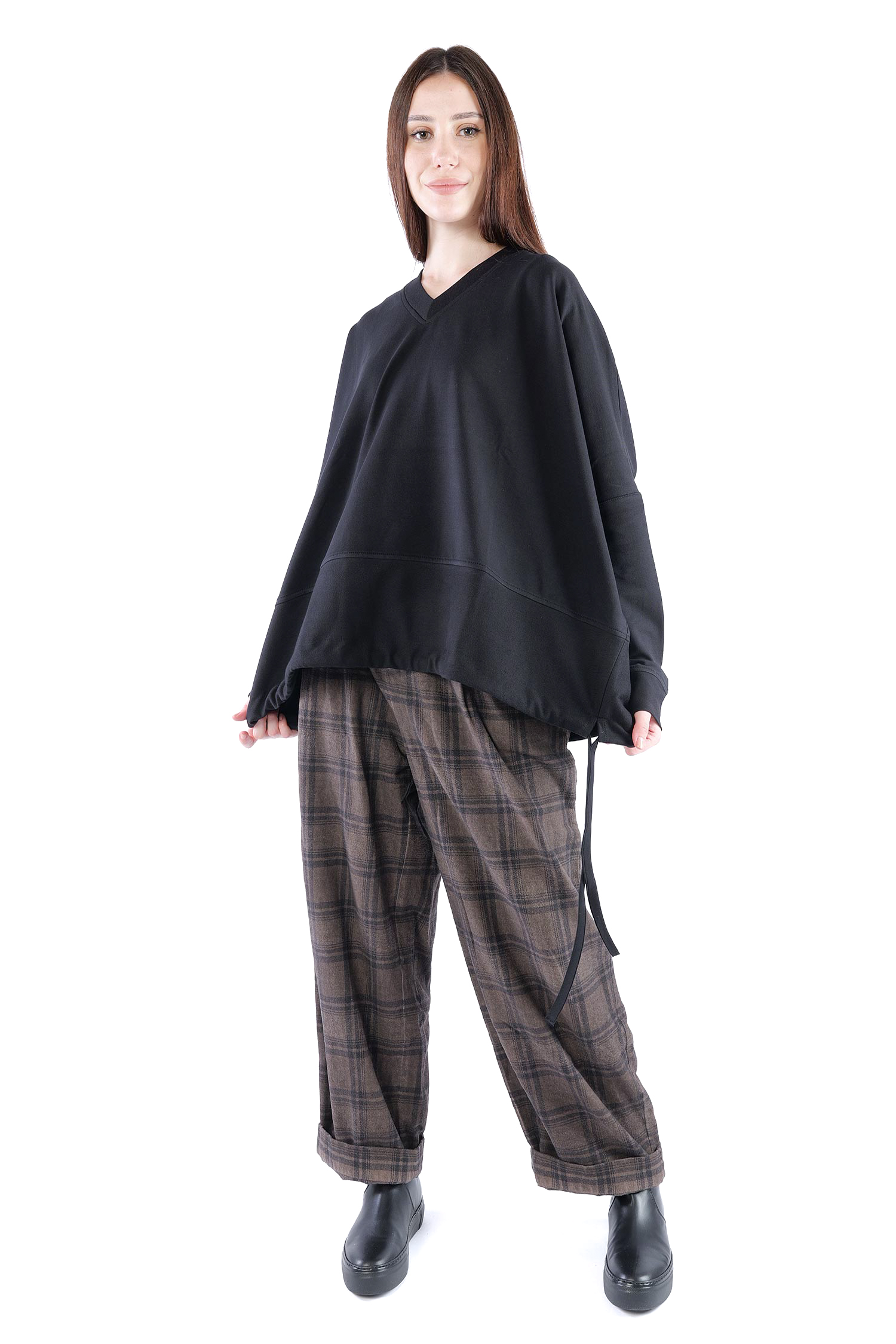 Oversize Sweatpullover - Schwarz - 26.2-KHF116