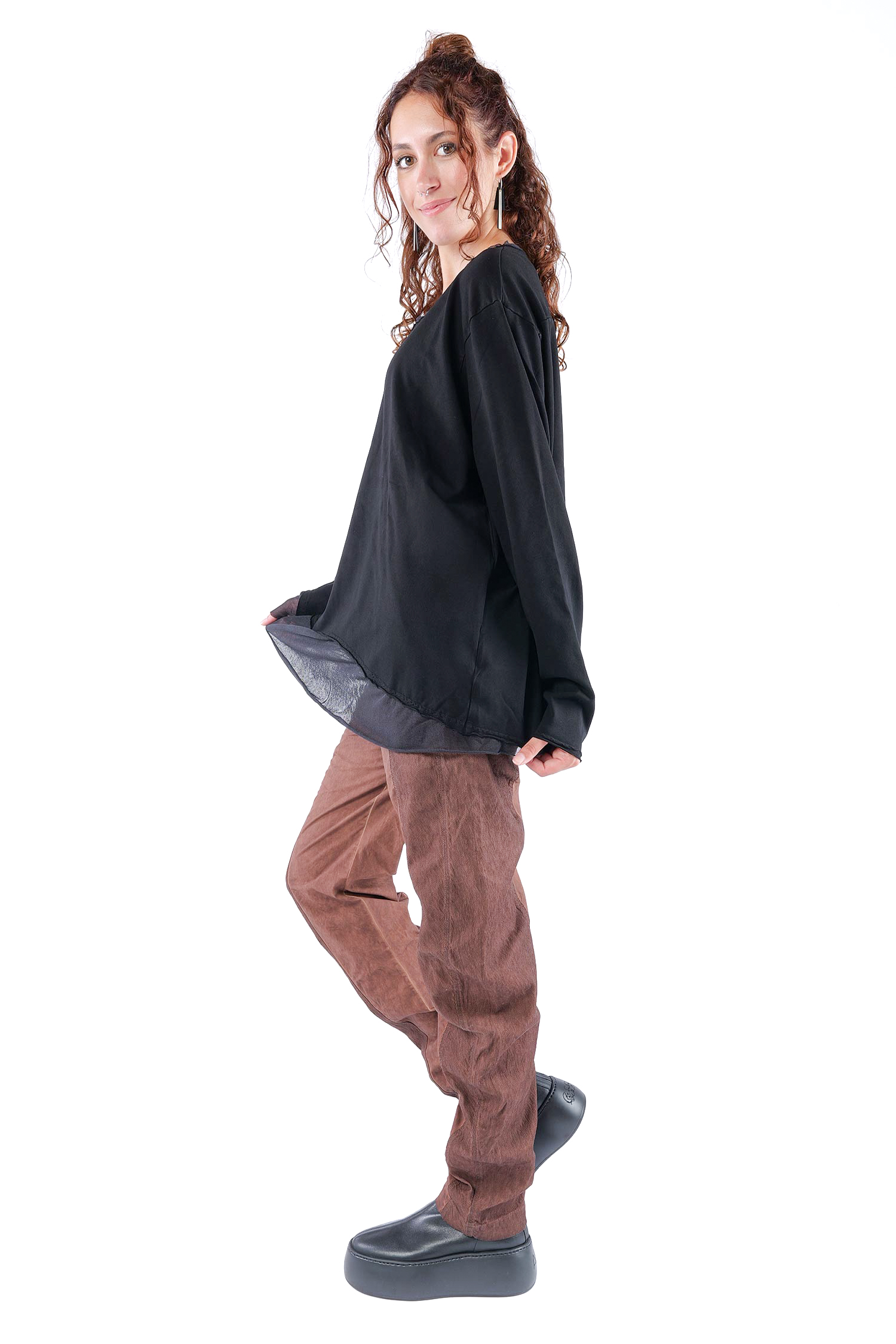 Shirt mit Tüll - Schwarz - 2263510502