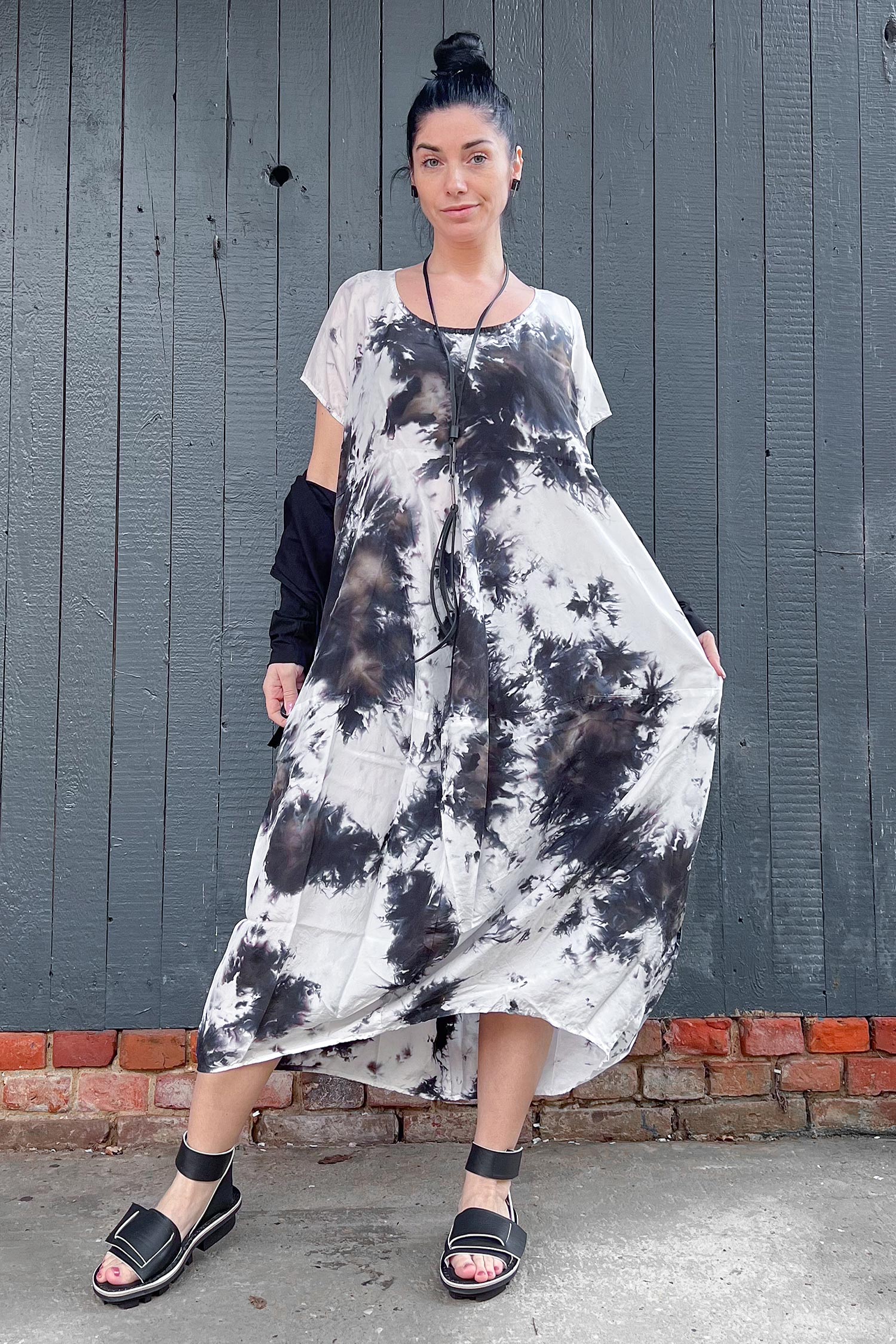 privatsachen silk dress Privatsachen Hand Dyed Silk Sleeveless Dress in Birke