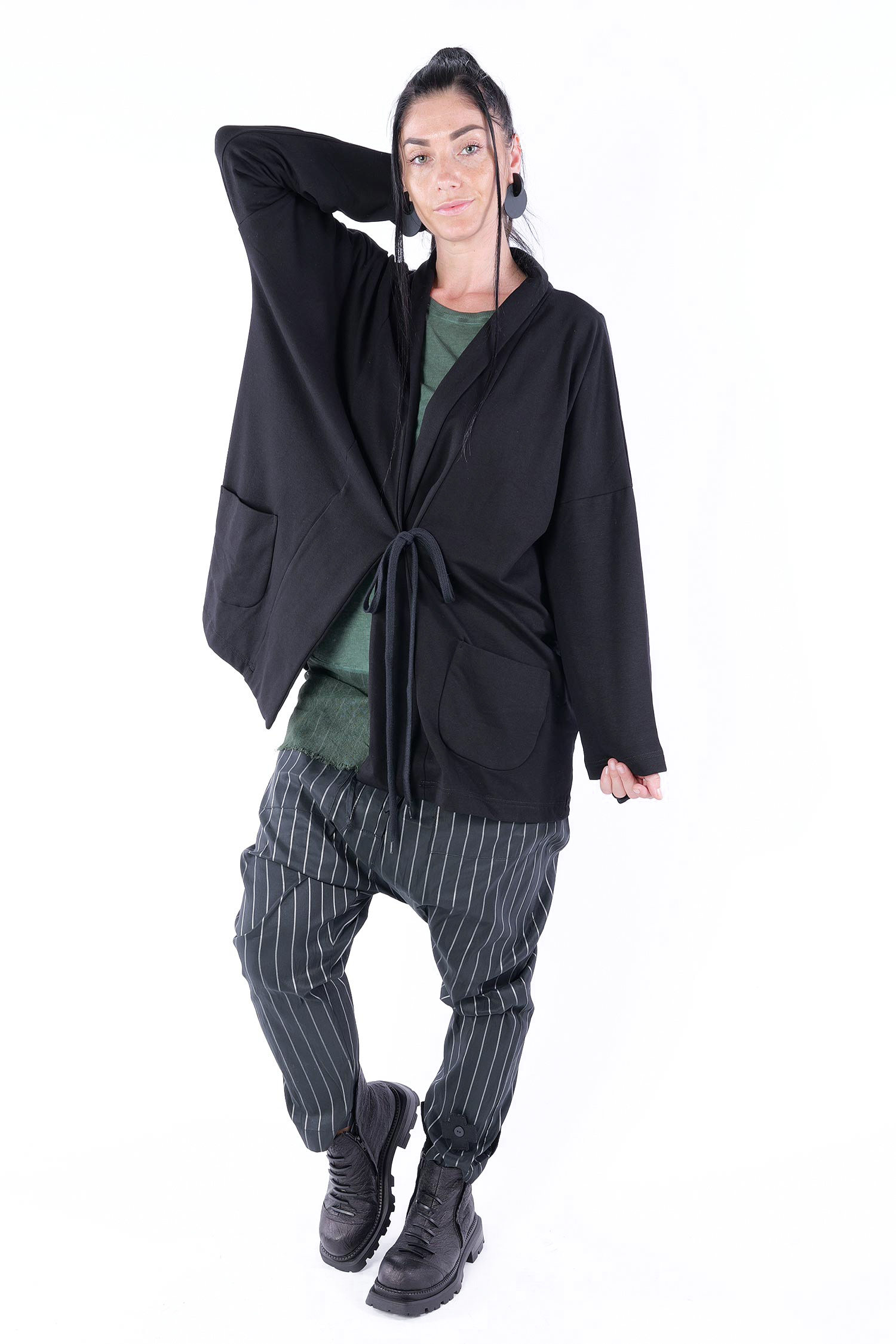 Oversize Jacke - Schwarz - U6638-U