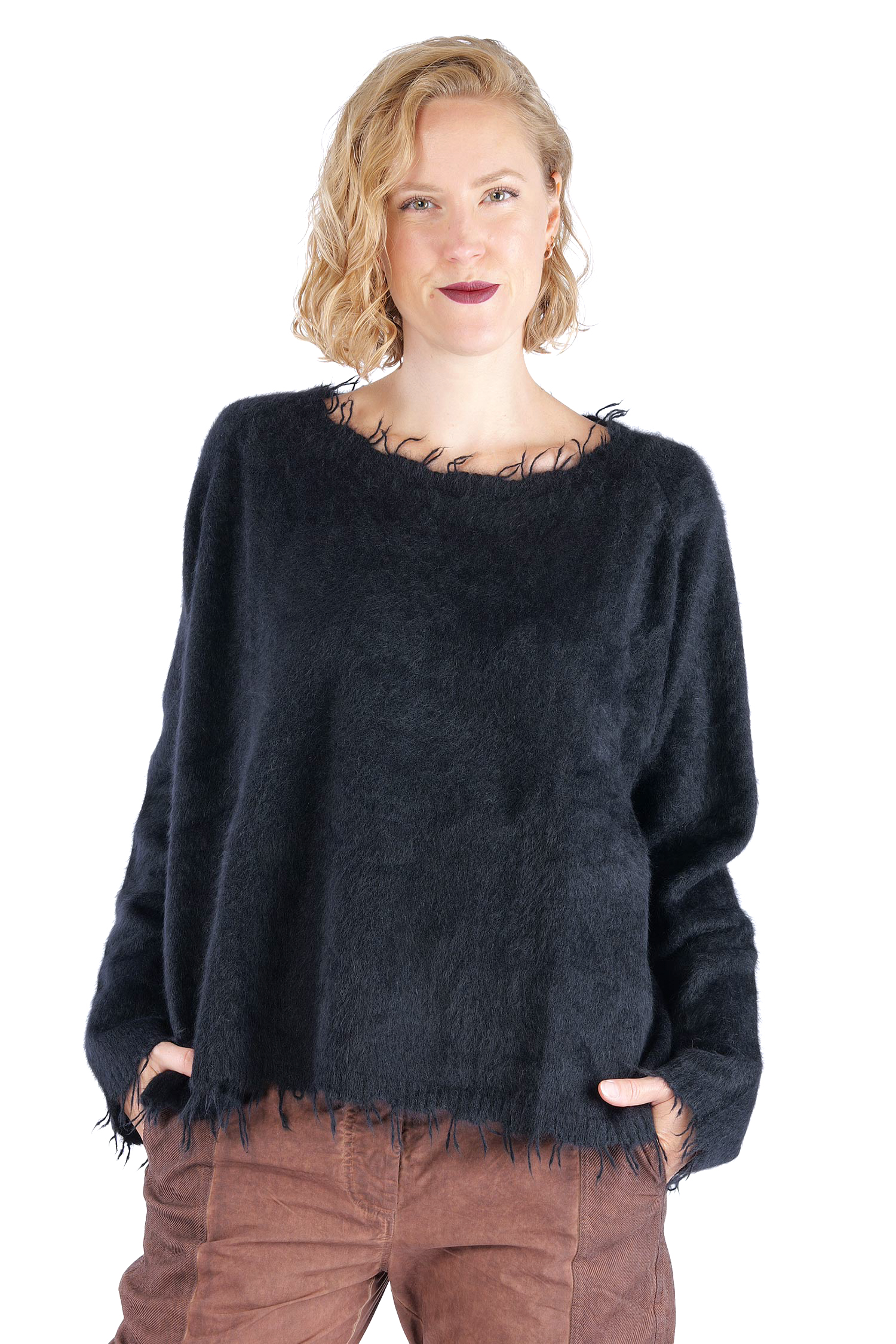 Oversize Strickpullover - Schwarz - 2262440710