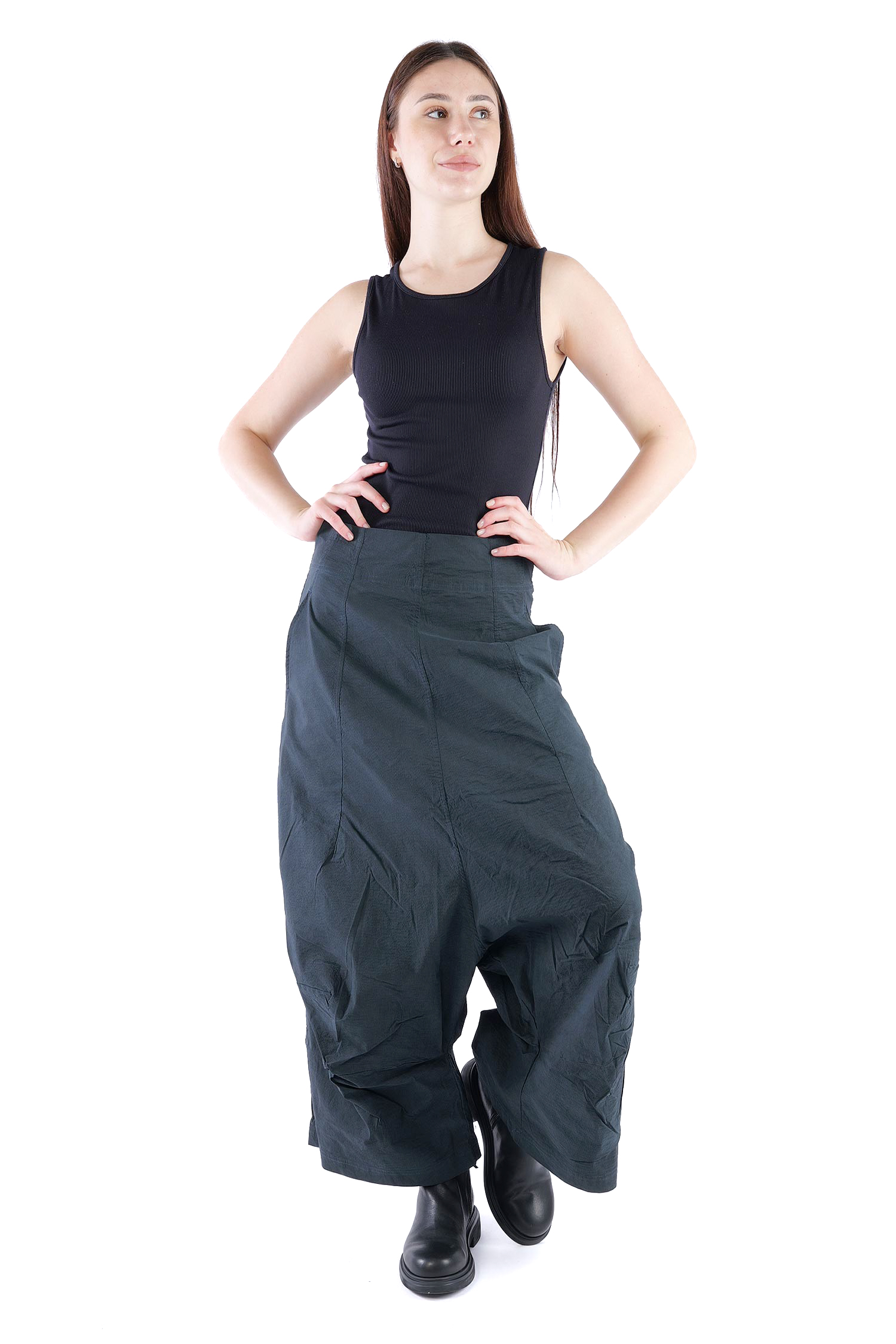 Weite Stretchhose - Petrol cloud - 2261240124