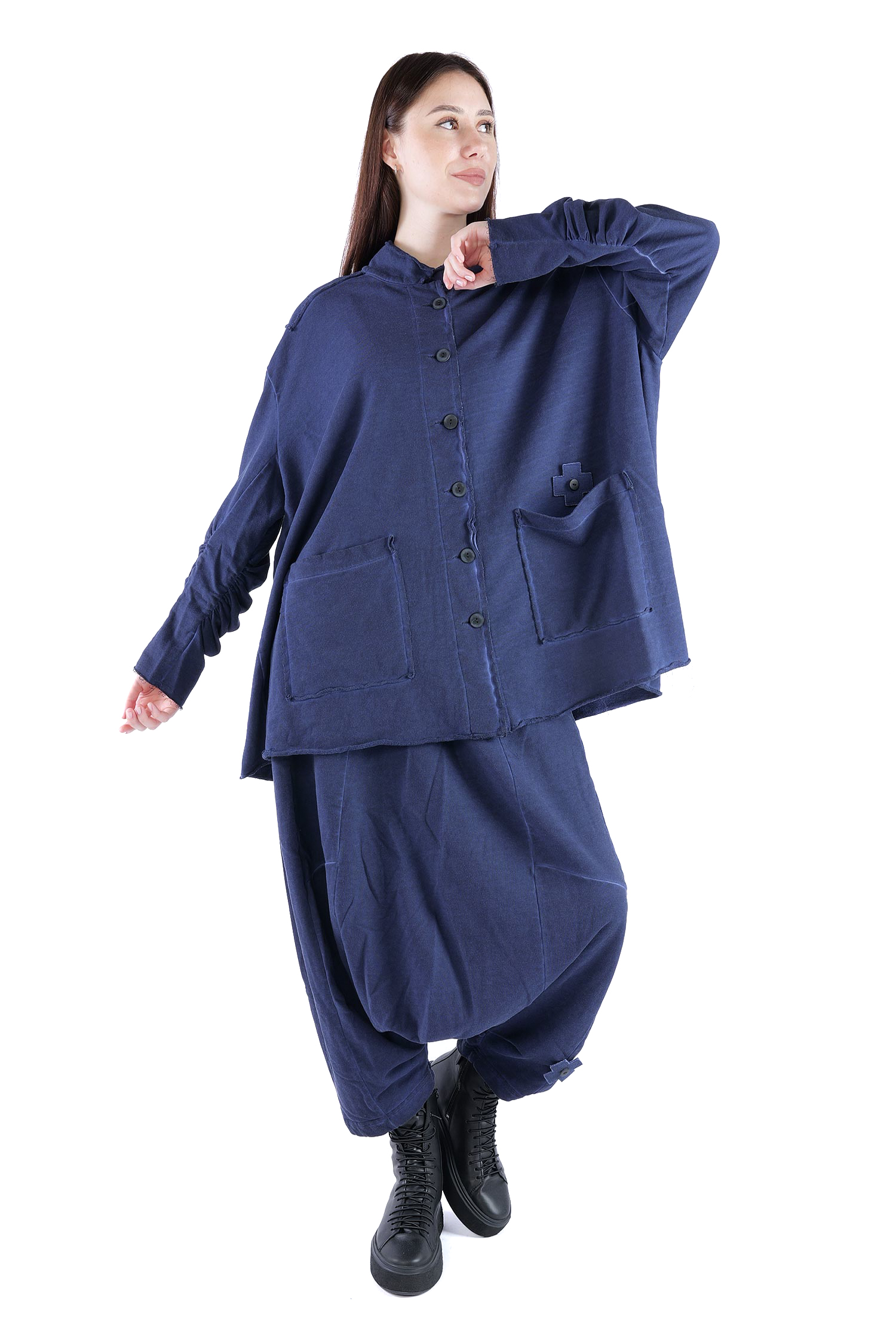 Oversize Sweatjacke - Ocean - 2129
