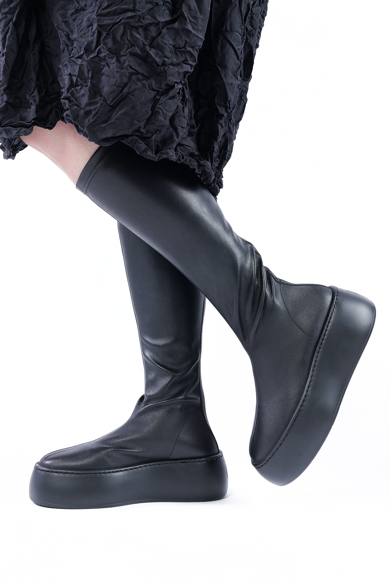 Stretchleder Boots - Schwarz - Vibe Boot
