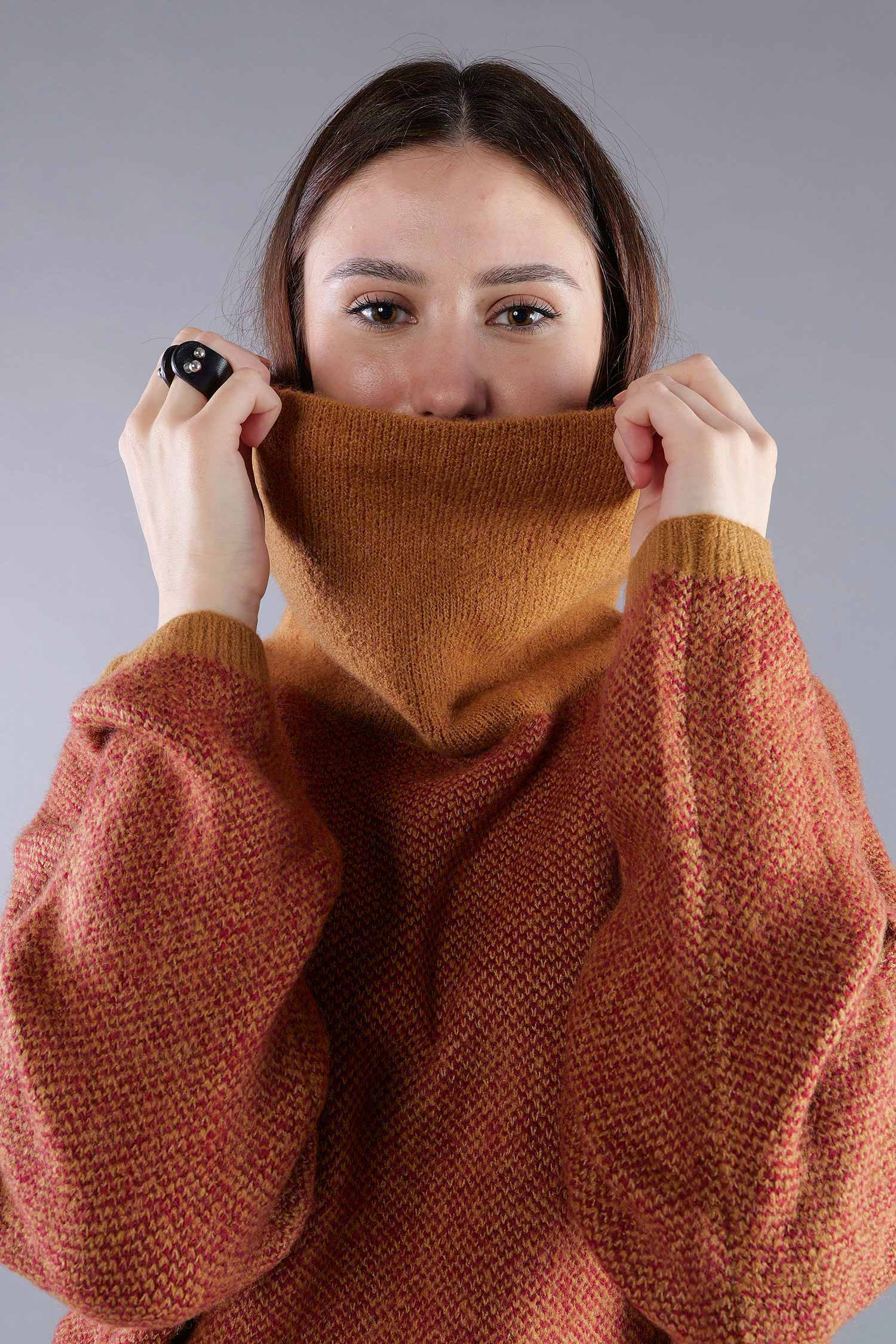 Strickpullover - Bronze lava jacquard - 2263270702