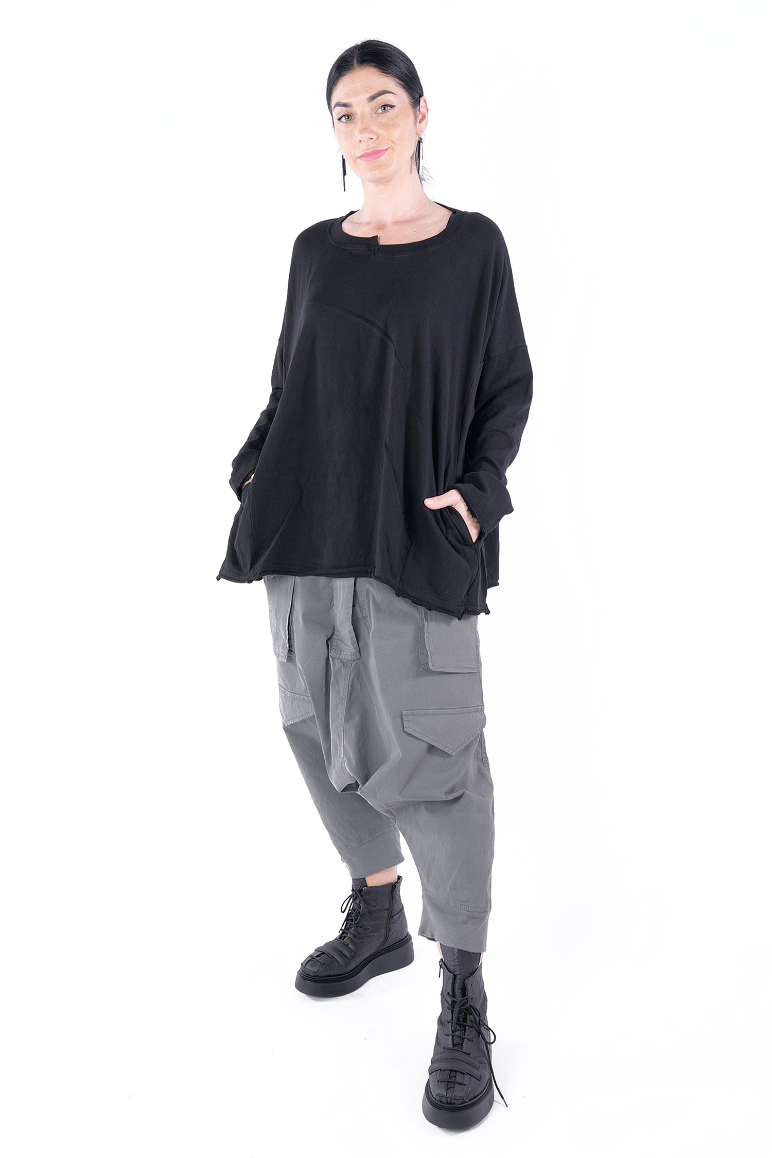 Oversize Sweatpullover - Schwarz - 2253290523