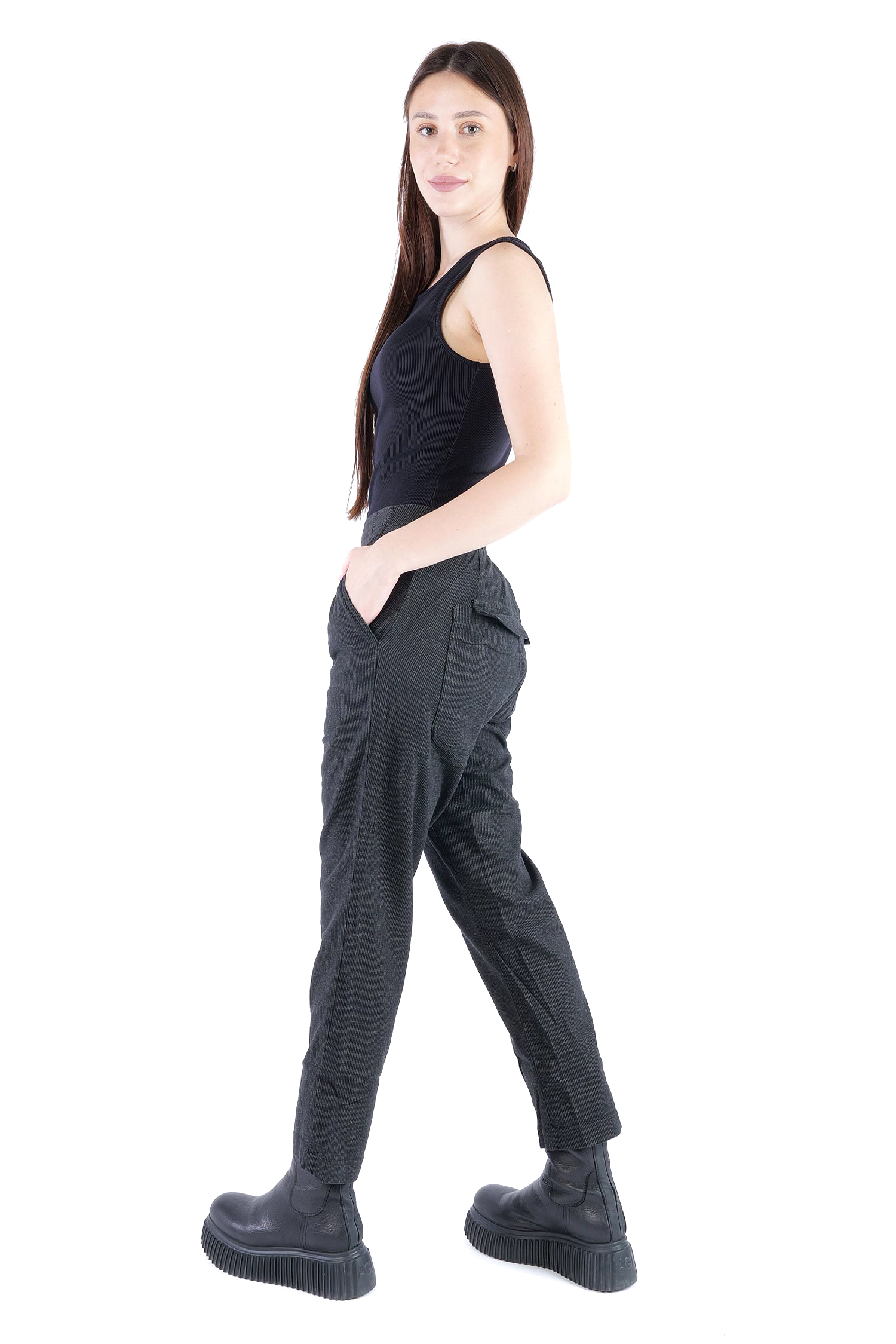 Legere Nadelstreifen Hose - Black stripe - 2263410103
