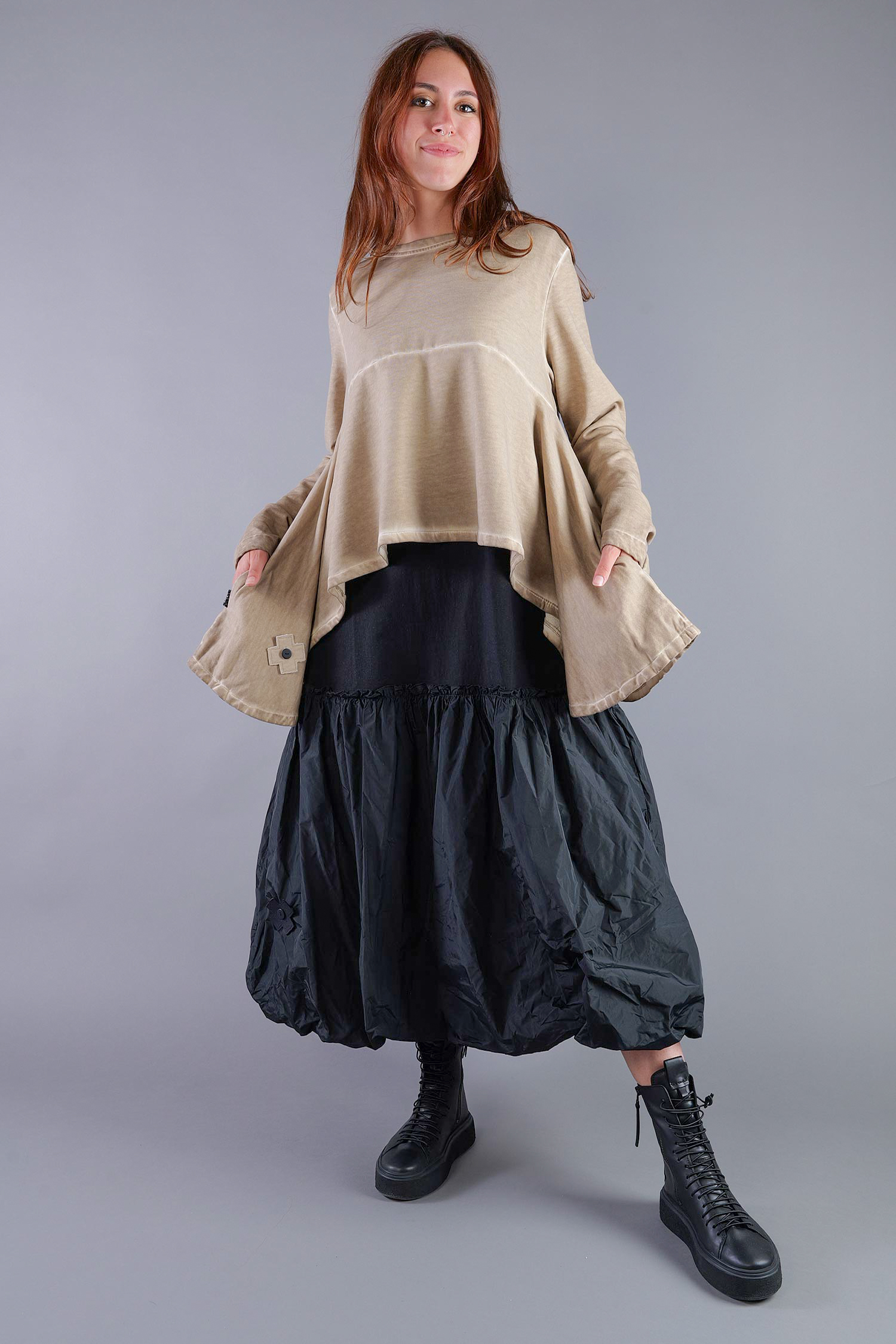 Asymmetrischer Sweatpullover - Desert - 2135