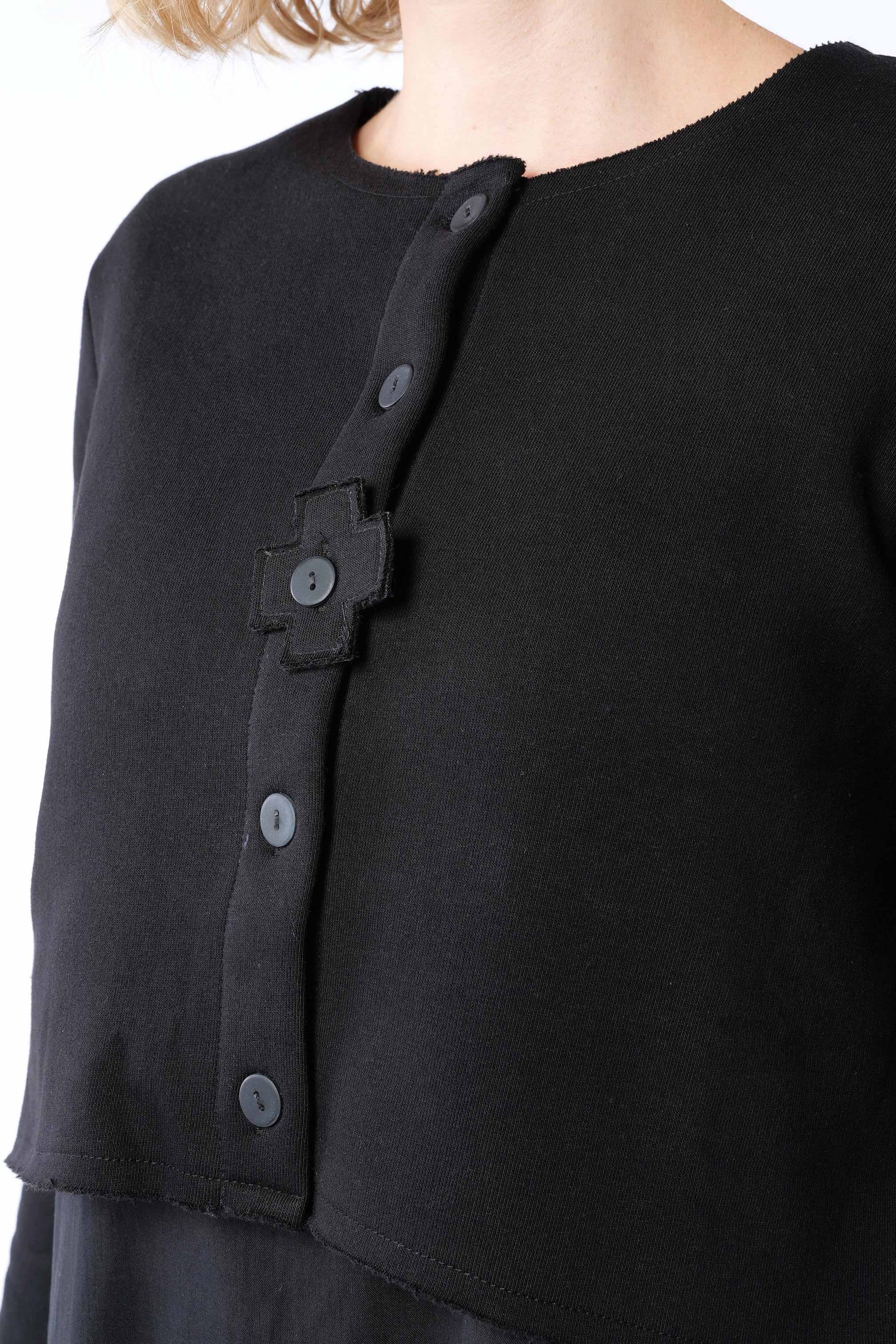 Kurze Sweatjacke - Schwarz - 2121
