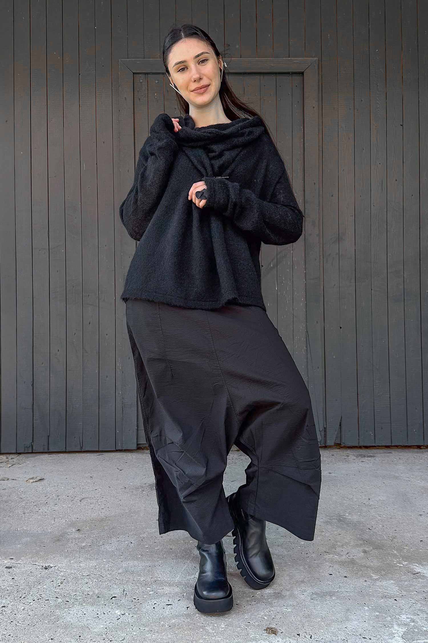 Wide stretch pants - Black - 2261240124