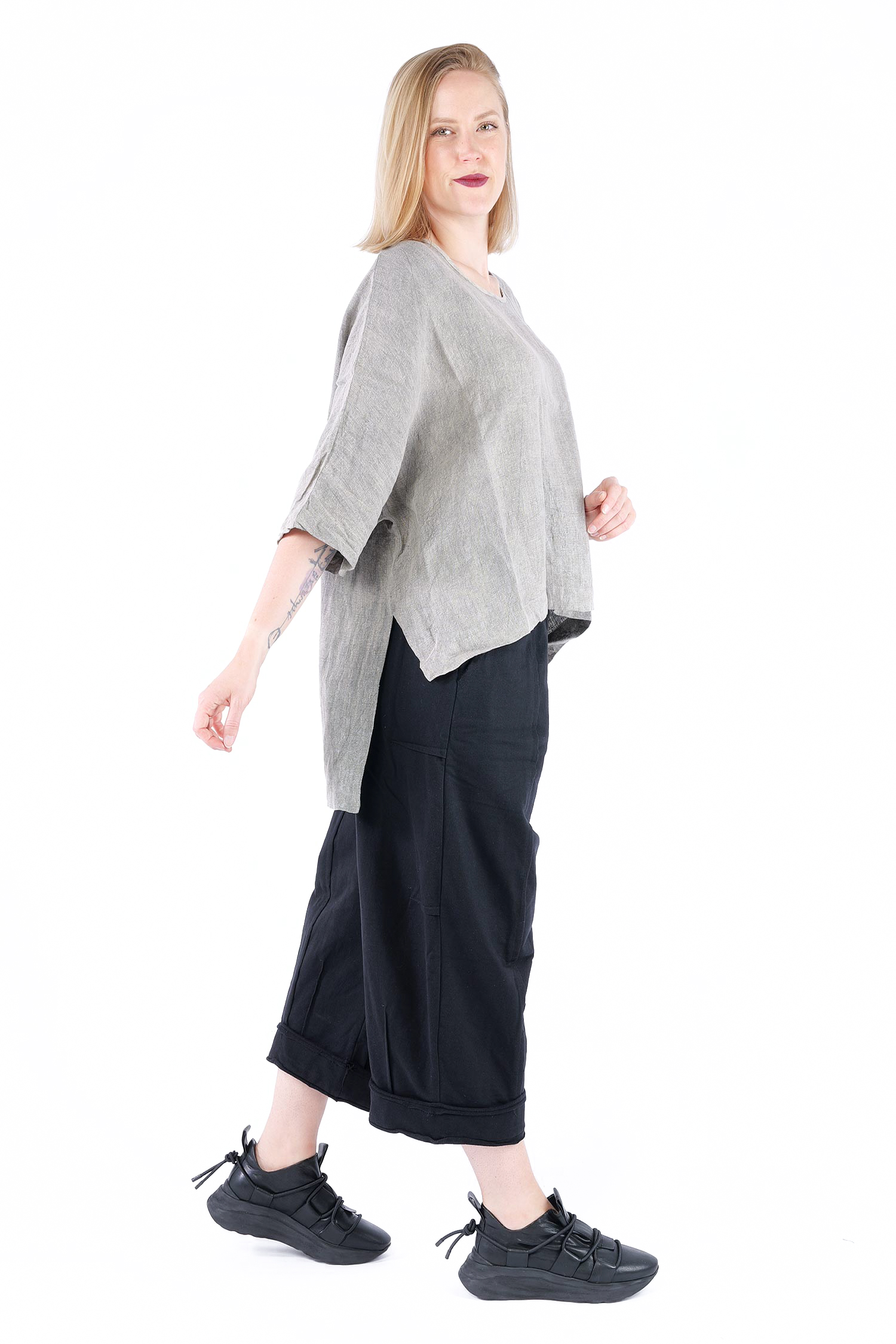 Leinen Shirt - Grey Stone-washed - Curie