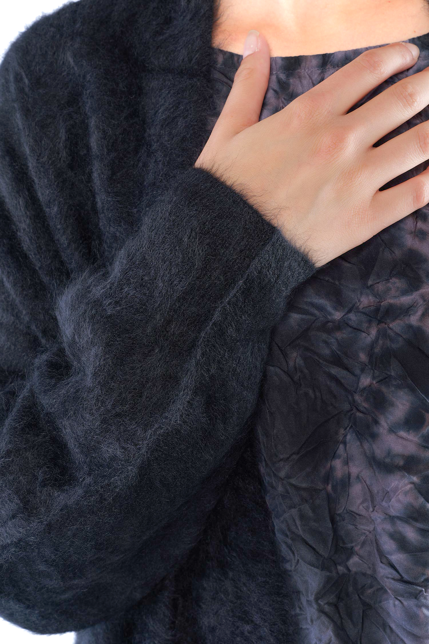 Flauschiger Kaschmir Cardigan - Night - 25133