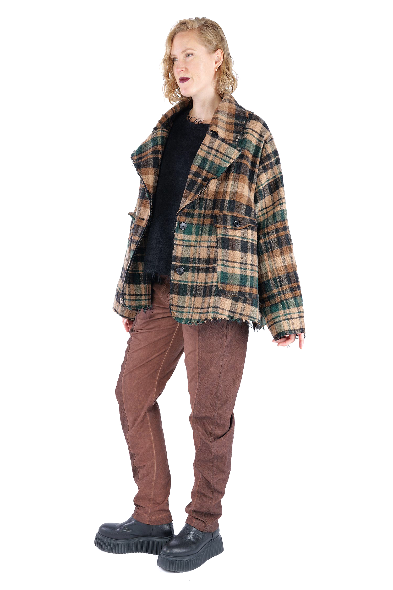 Fransige Winterjacke - Forest check - 2263281102