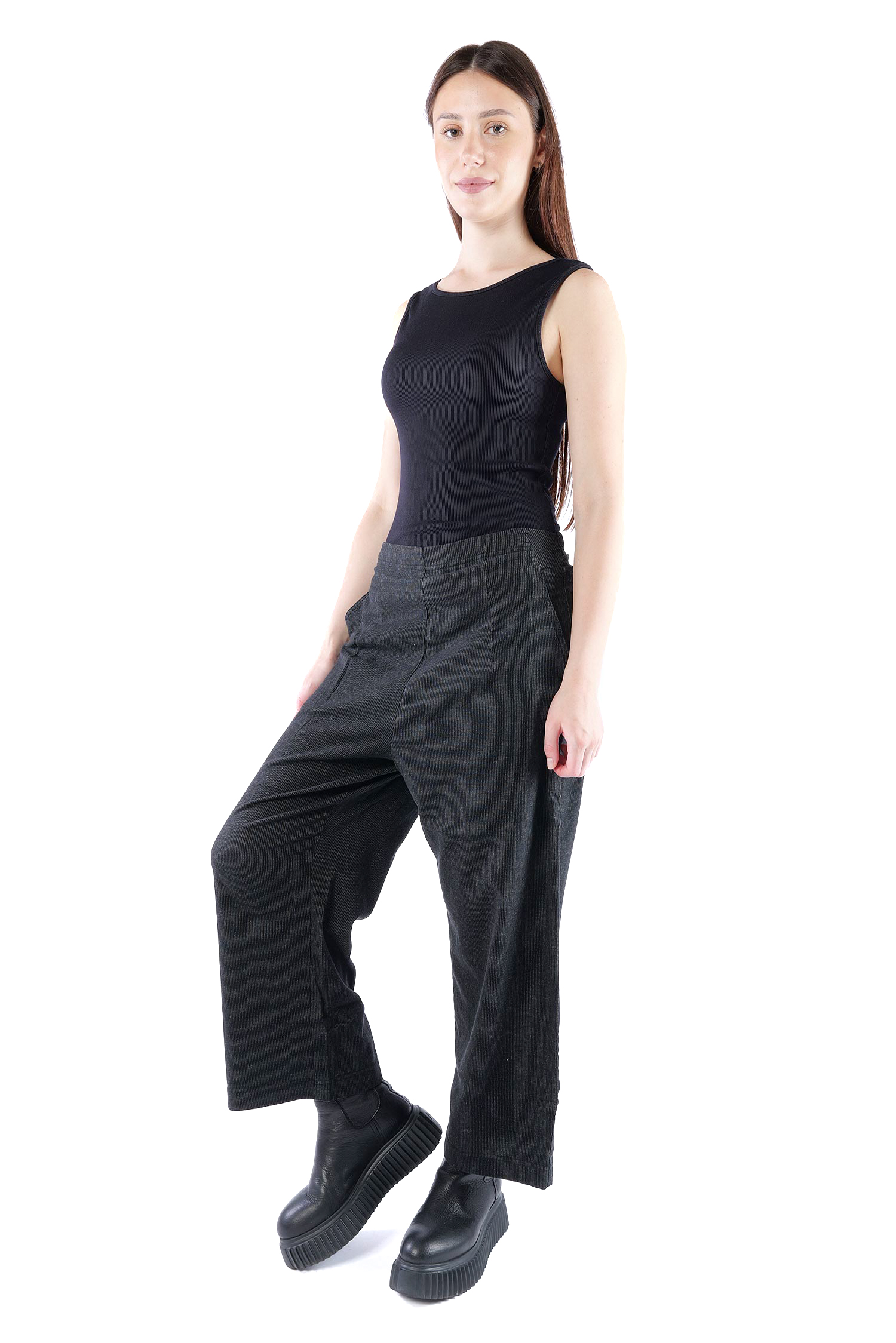 Nadelstreifen Culotte - Black stripe - 2263410104