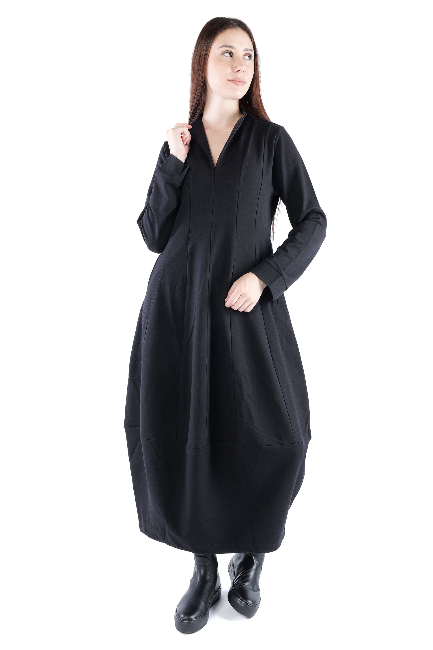 Tulpiges Sweatkleid - Schwarz - 26.2-KHF120
