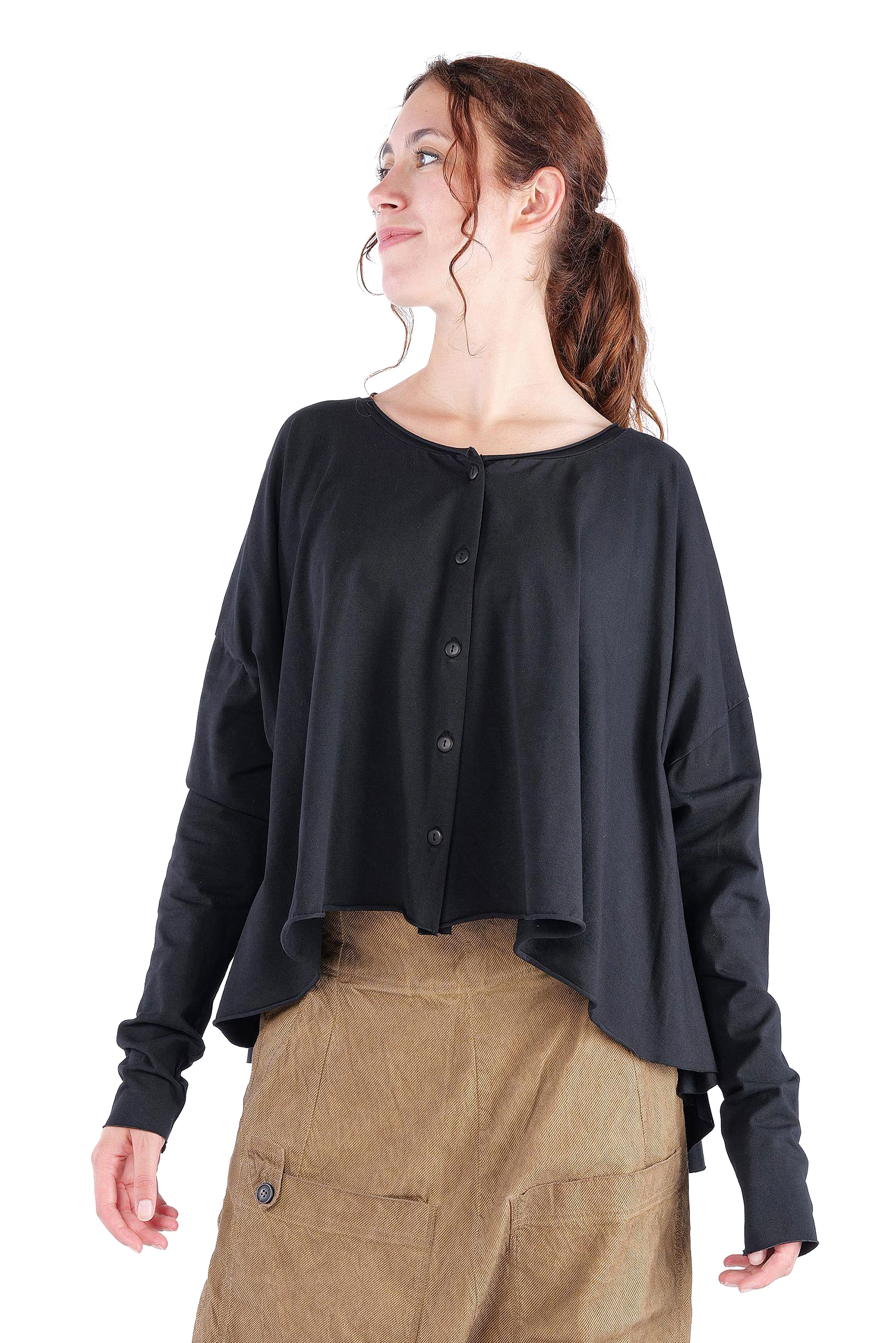 Oversize jersey jacket - Black - Soulviel