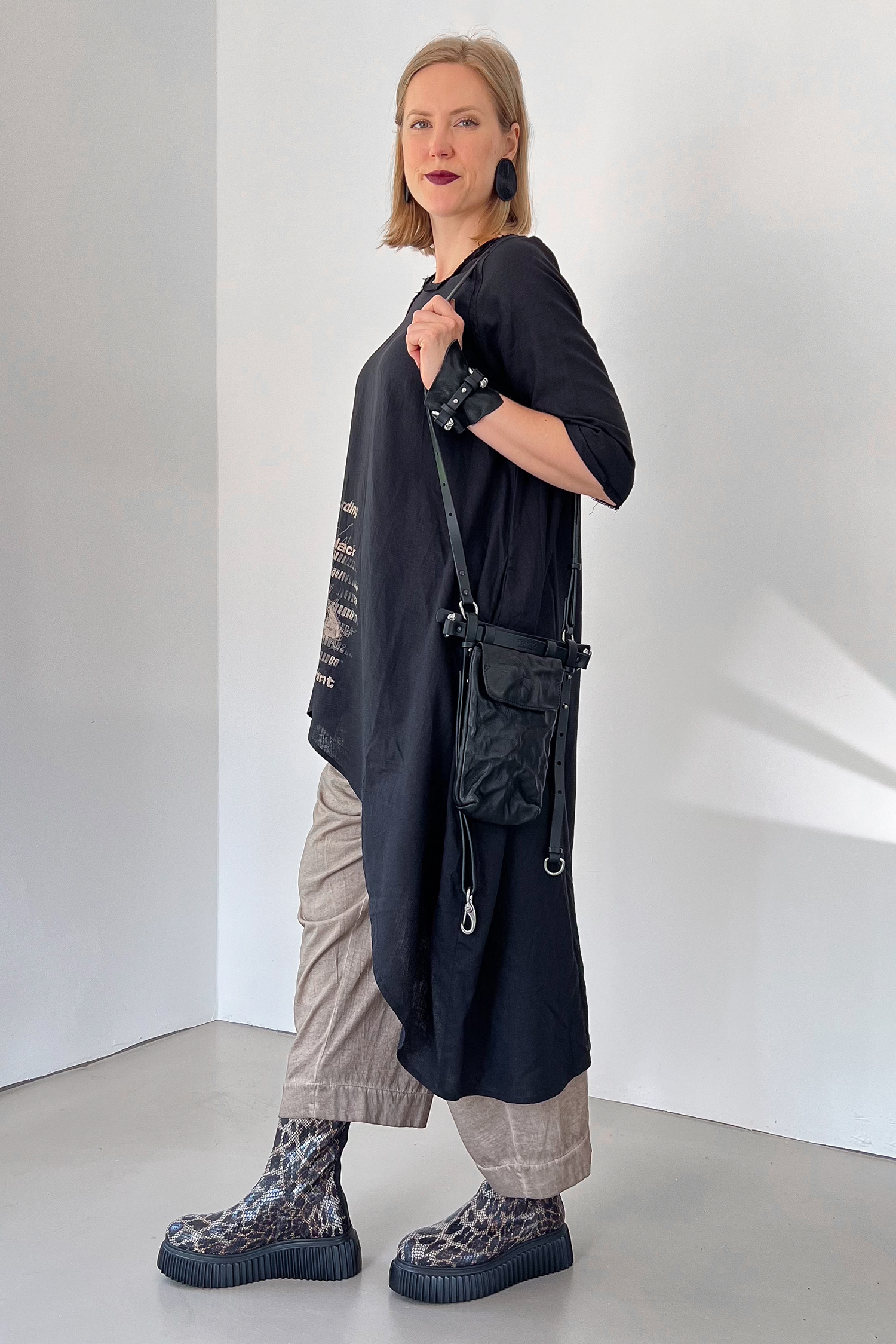 Leather bag - black - Chae