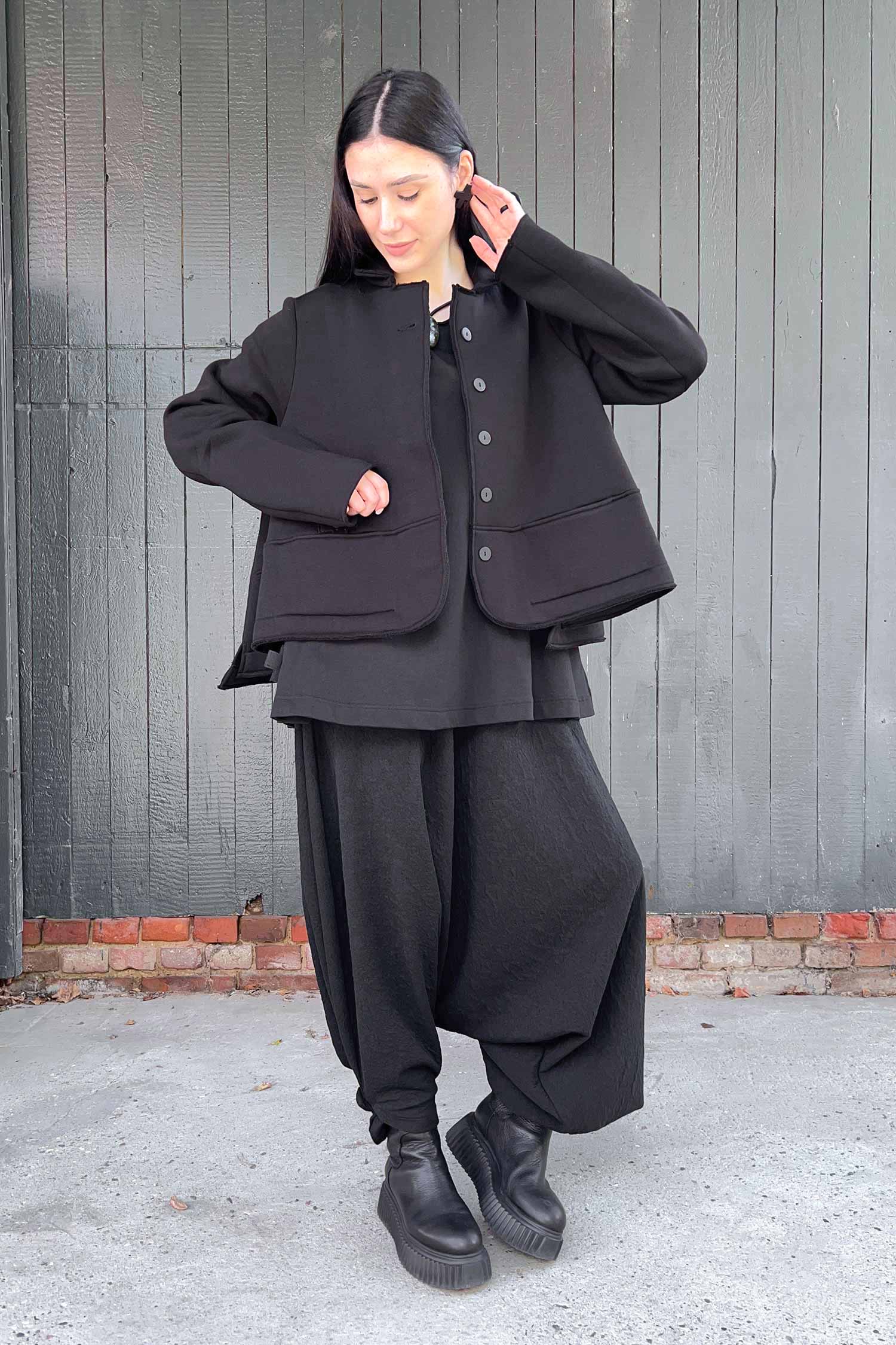 Dicke Sweatjacke - Schwarz - 2102