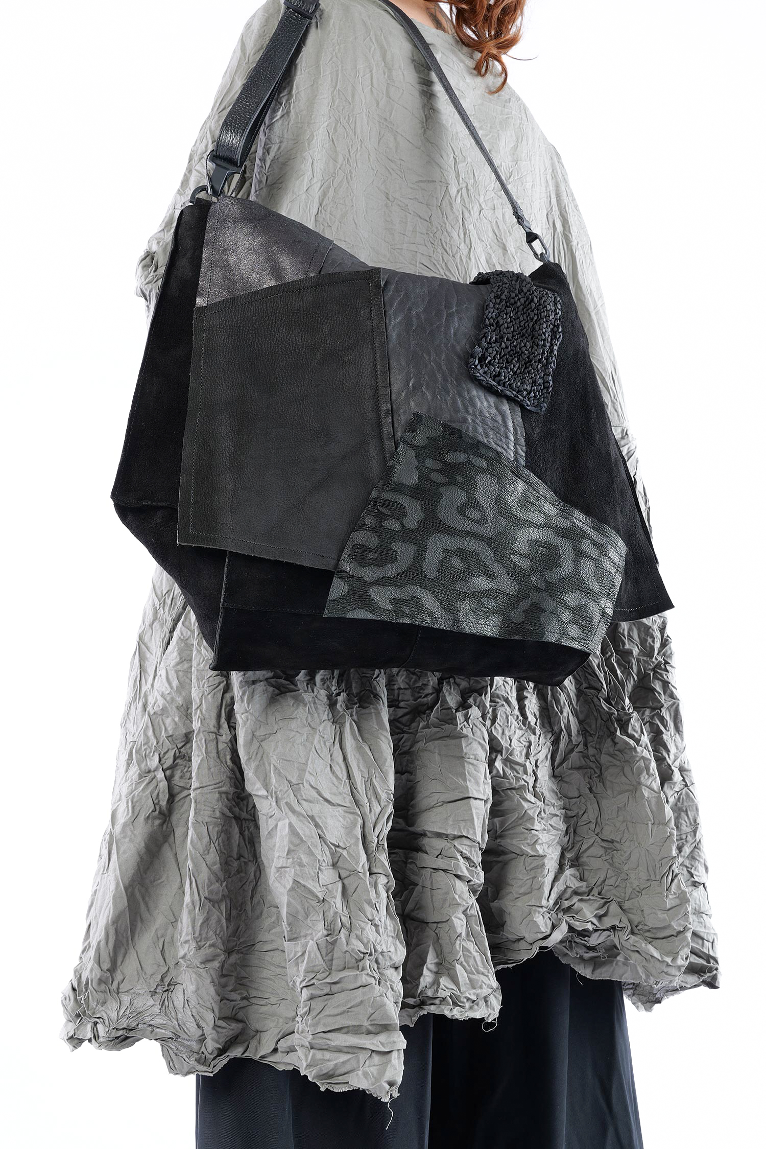 Patchwork Ledertasche - Schwarz - M.Aurelia