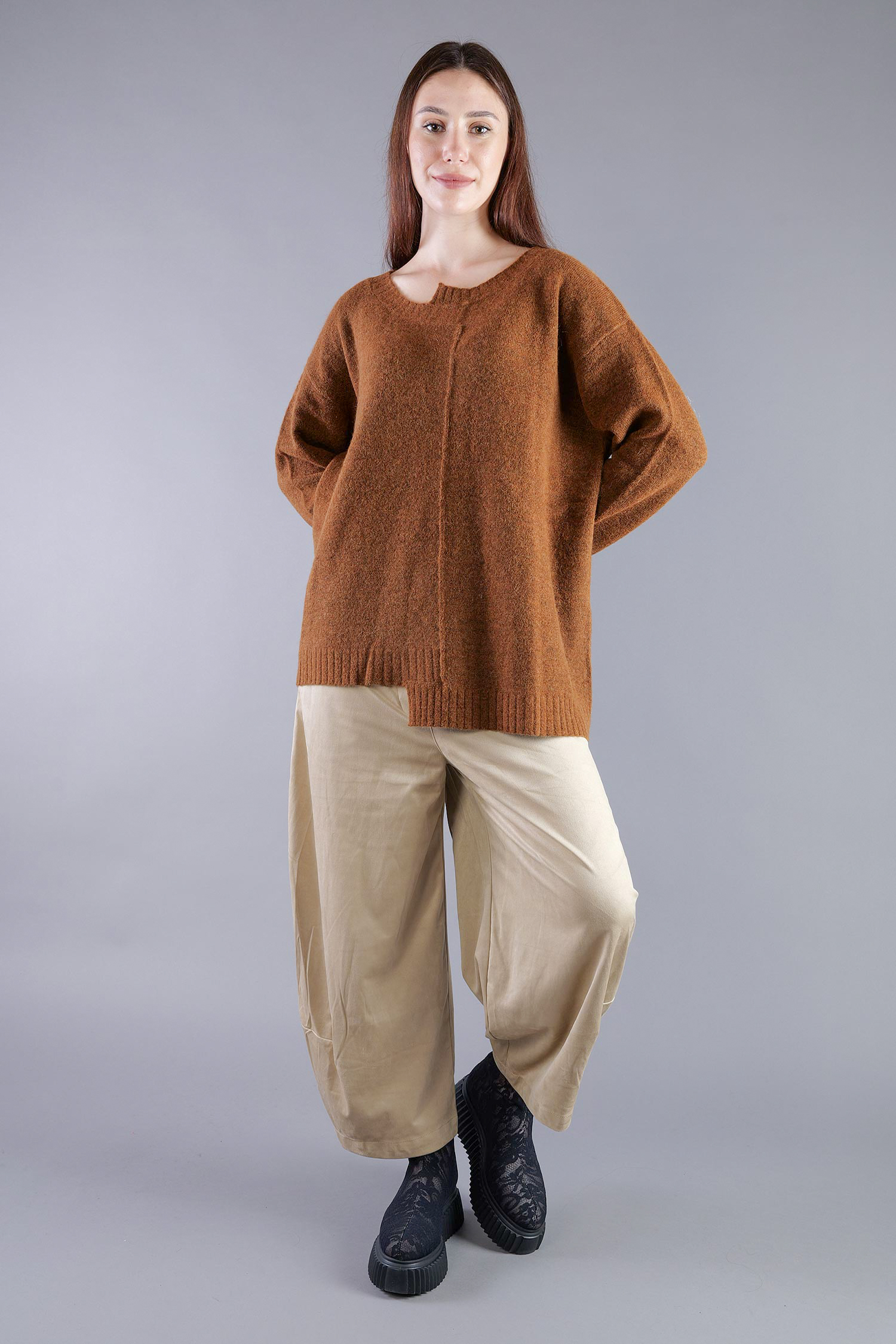 Strickpullover - Bronze melange - 2263310701