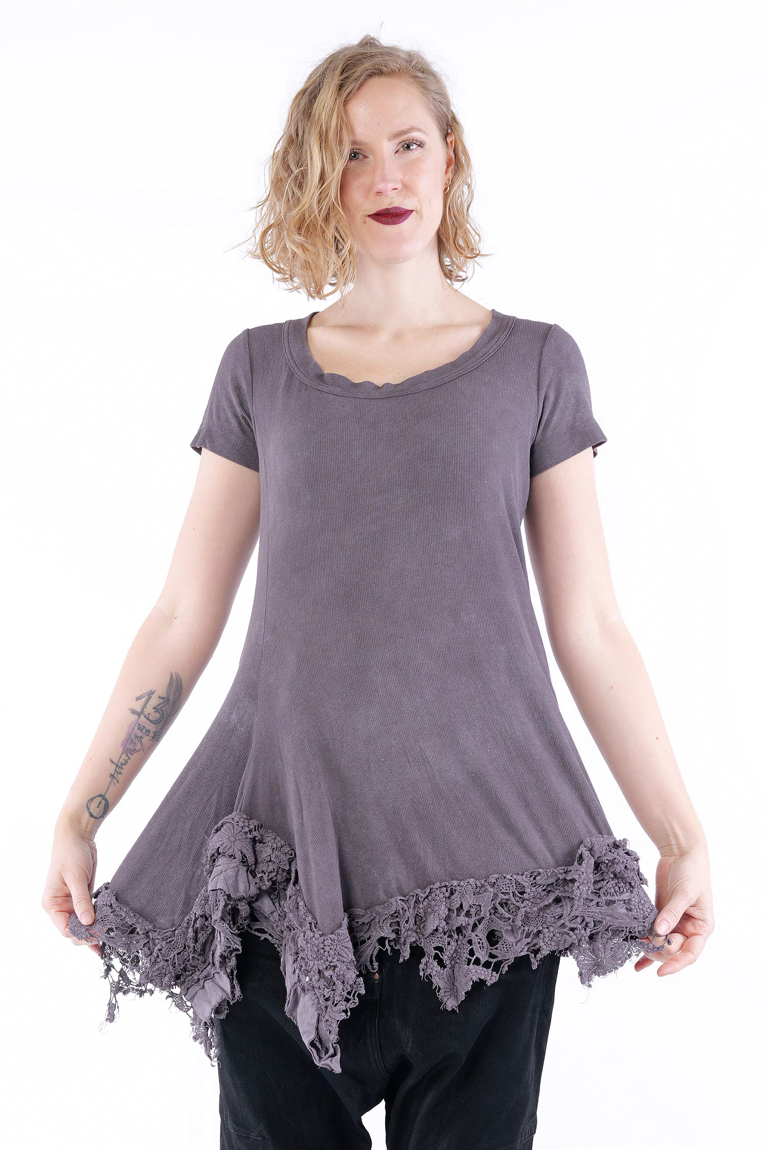 Top with lace - Amber fog - 1262180501