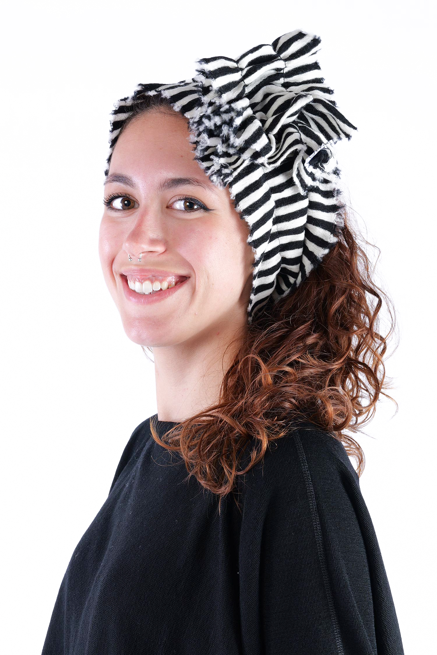 Kragen / Stirnband - white/black-schmal - 1051