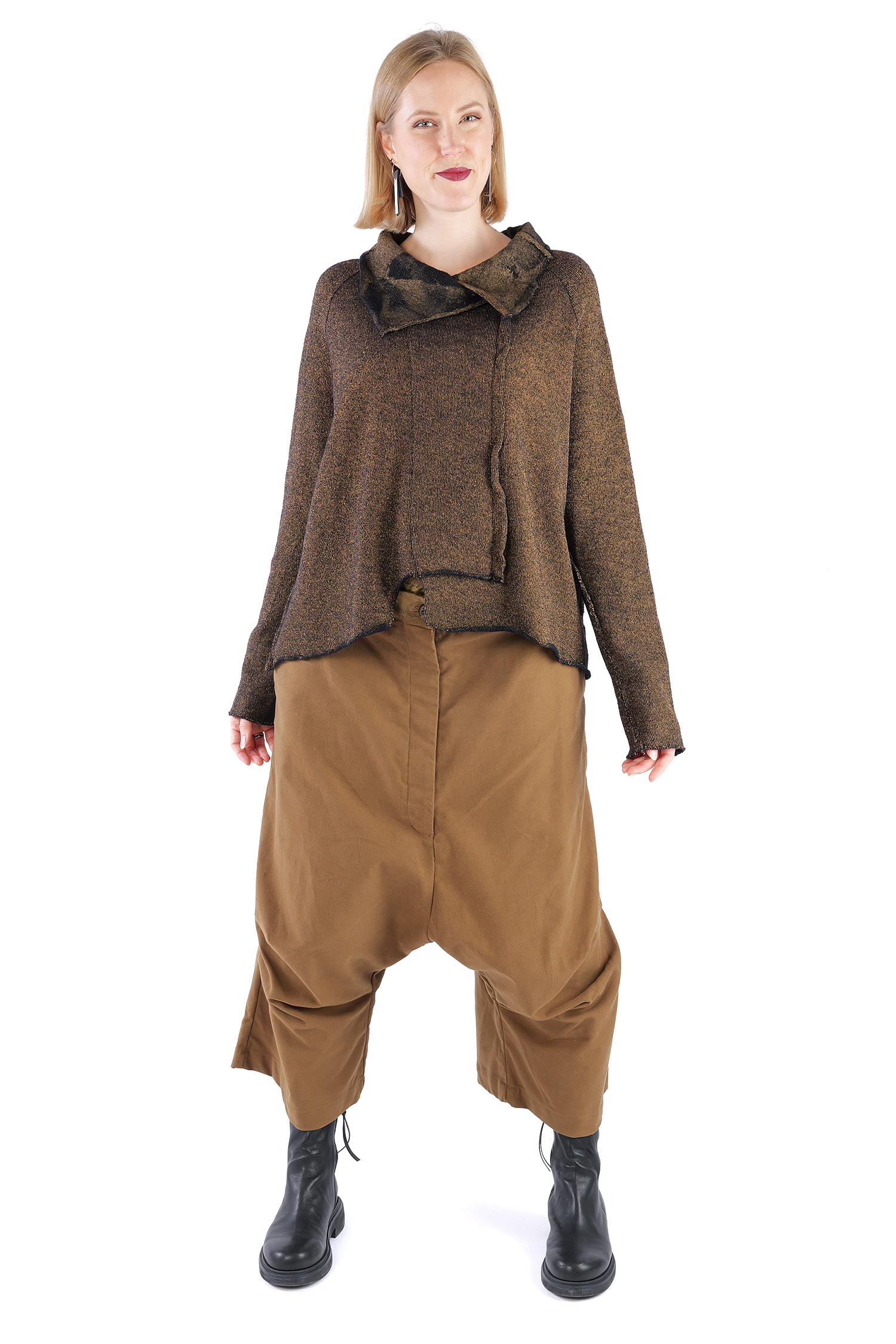 Oversize Wollpullover - Black gold - 2261680703