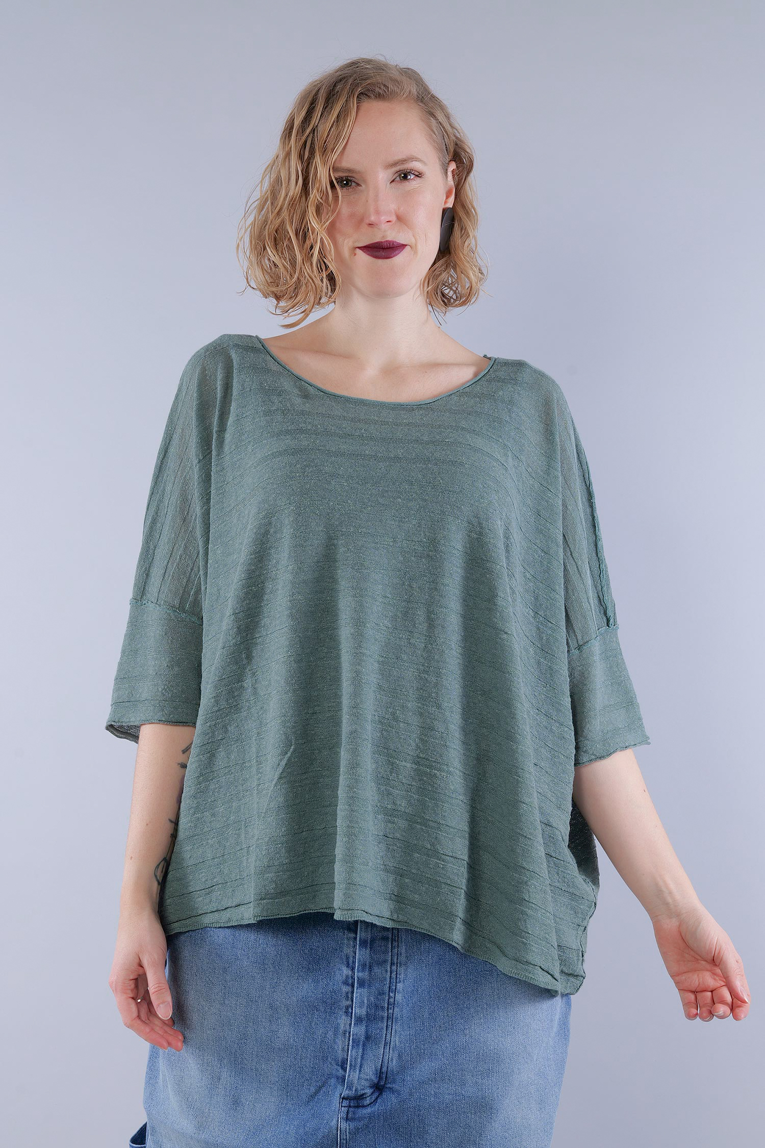 Leinen T-Shirt - Grass - 1263270703