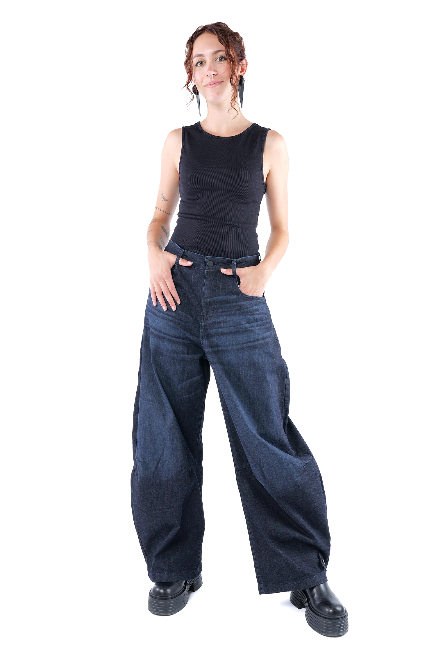 Tulpige Jeanshose - Darkblue - 10018