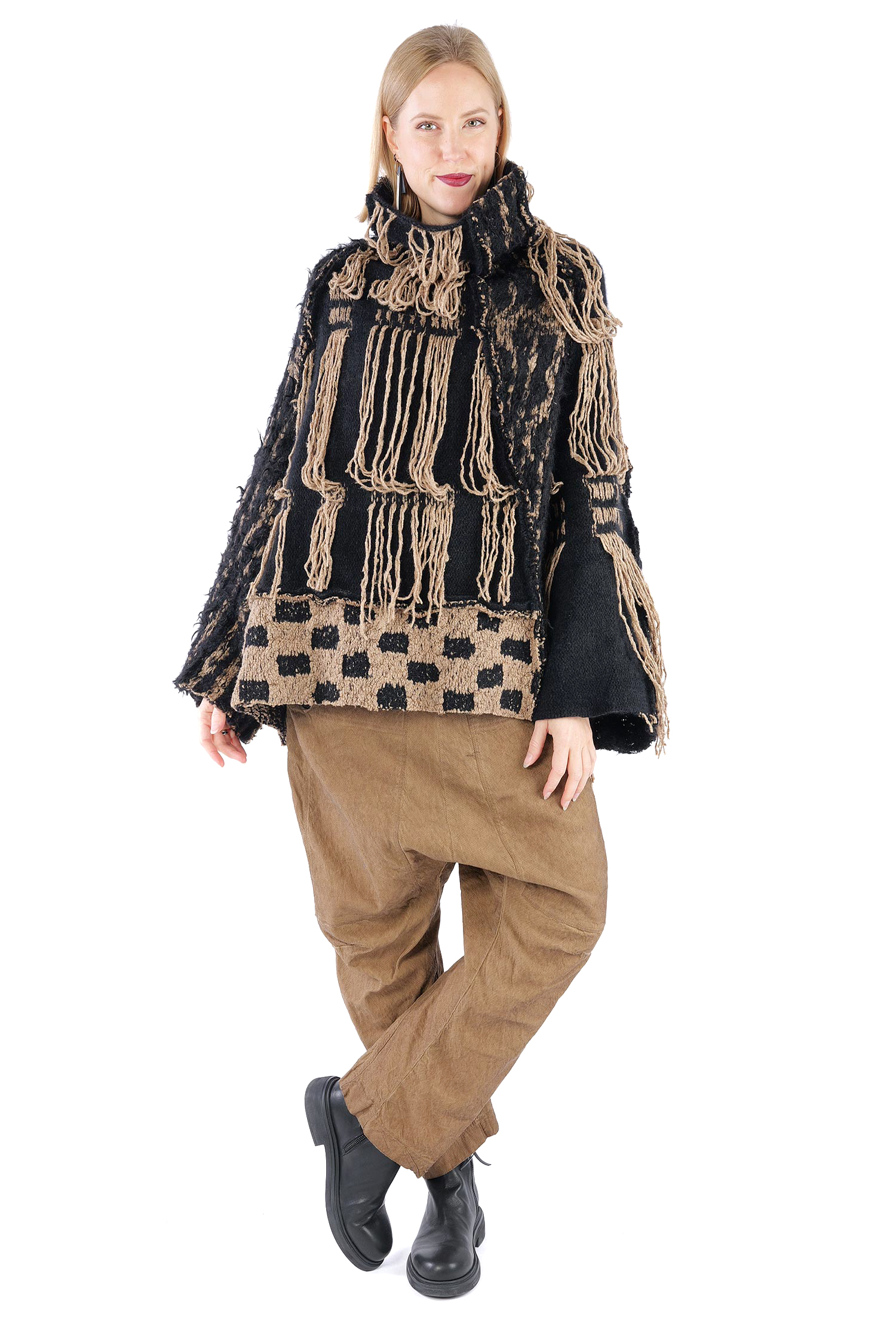 Chunky knit pullover - Dakar/black - 2262640702