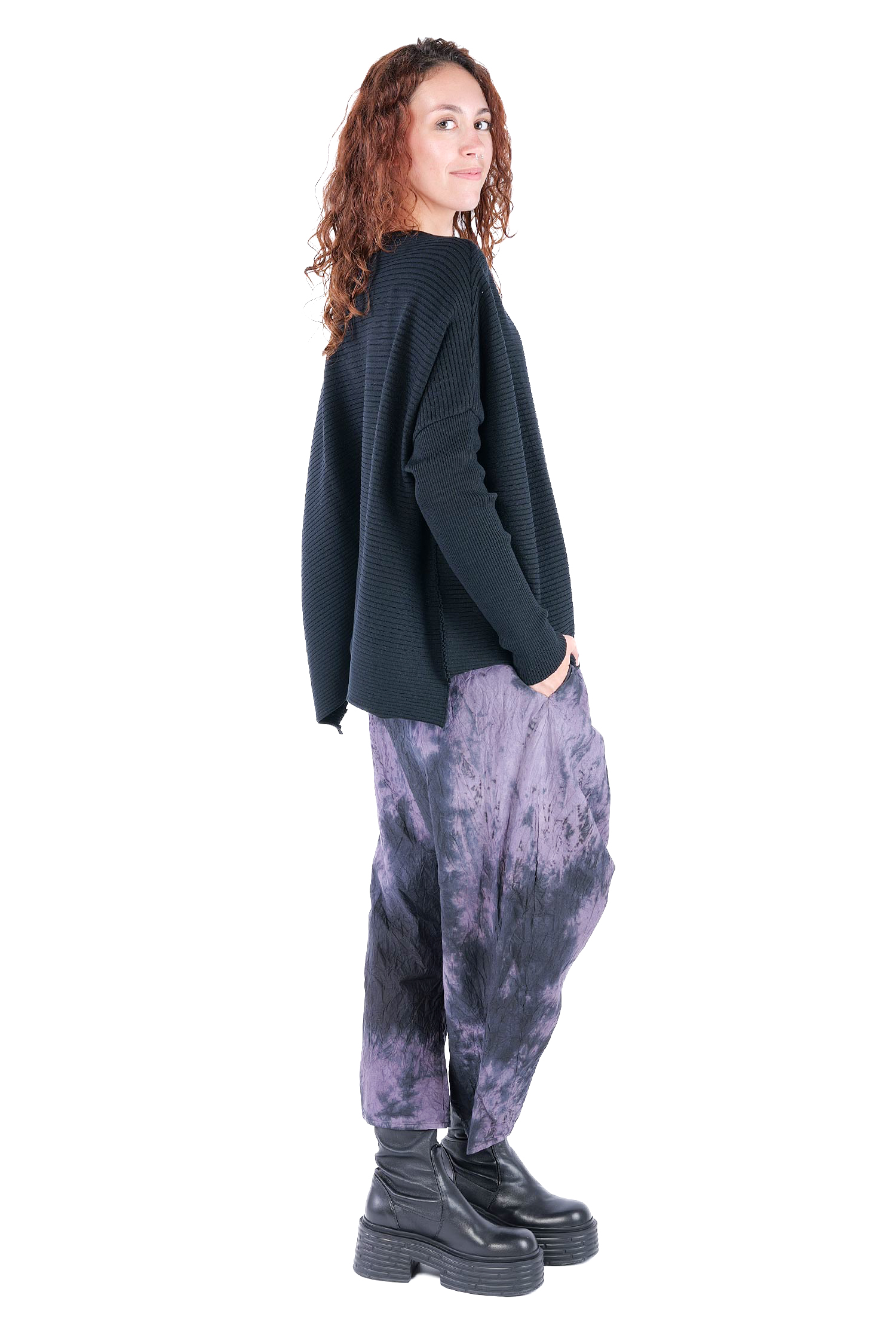 Oversize Strickpullover - Schwarz - 26.2-KHG444