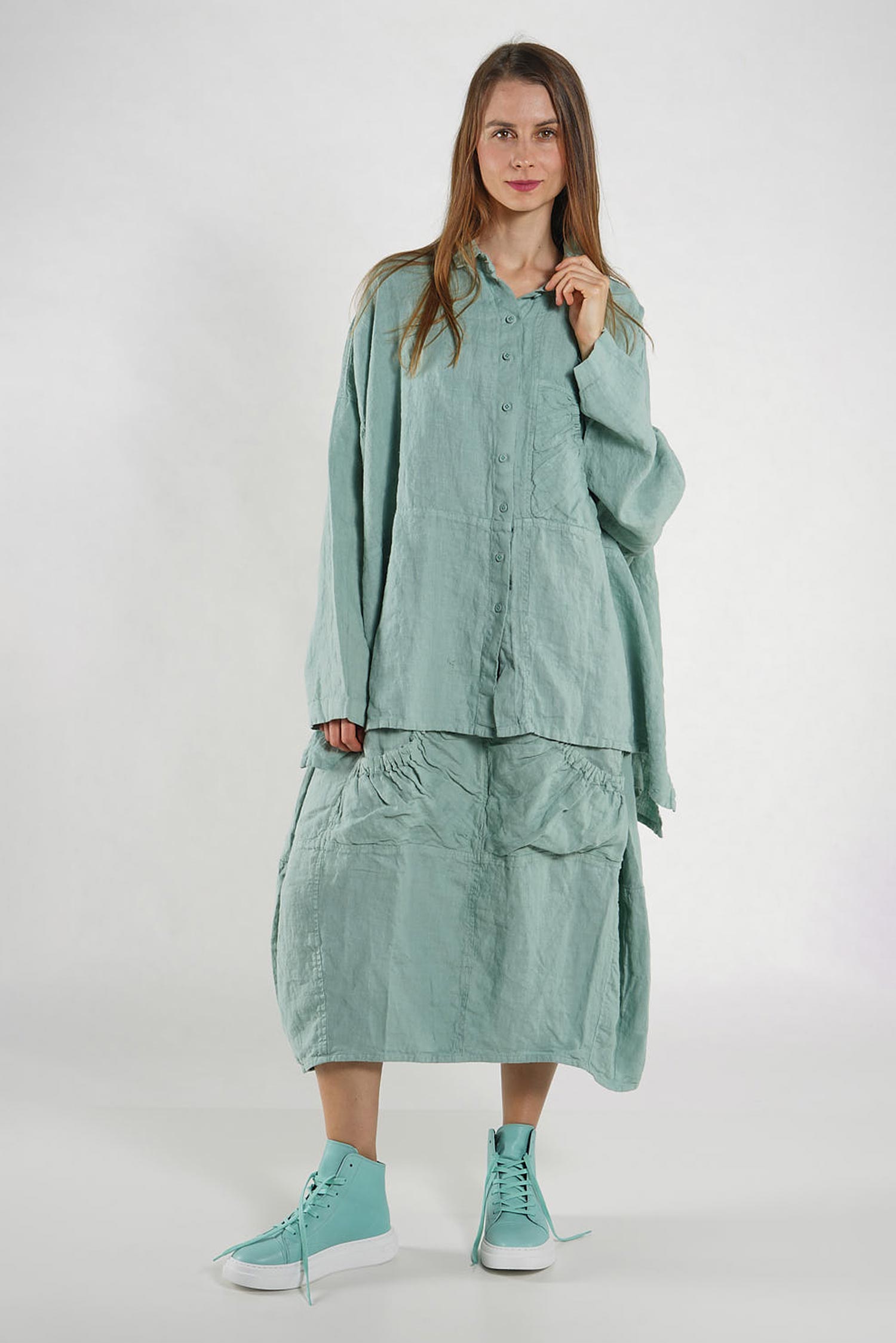 Leinenbluse - Schwarz - 1263540411